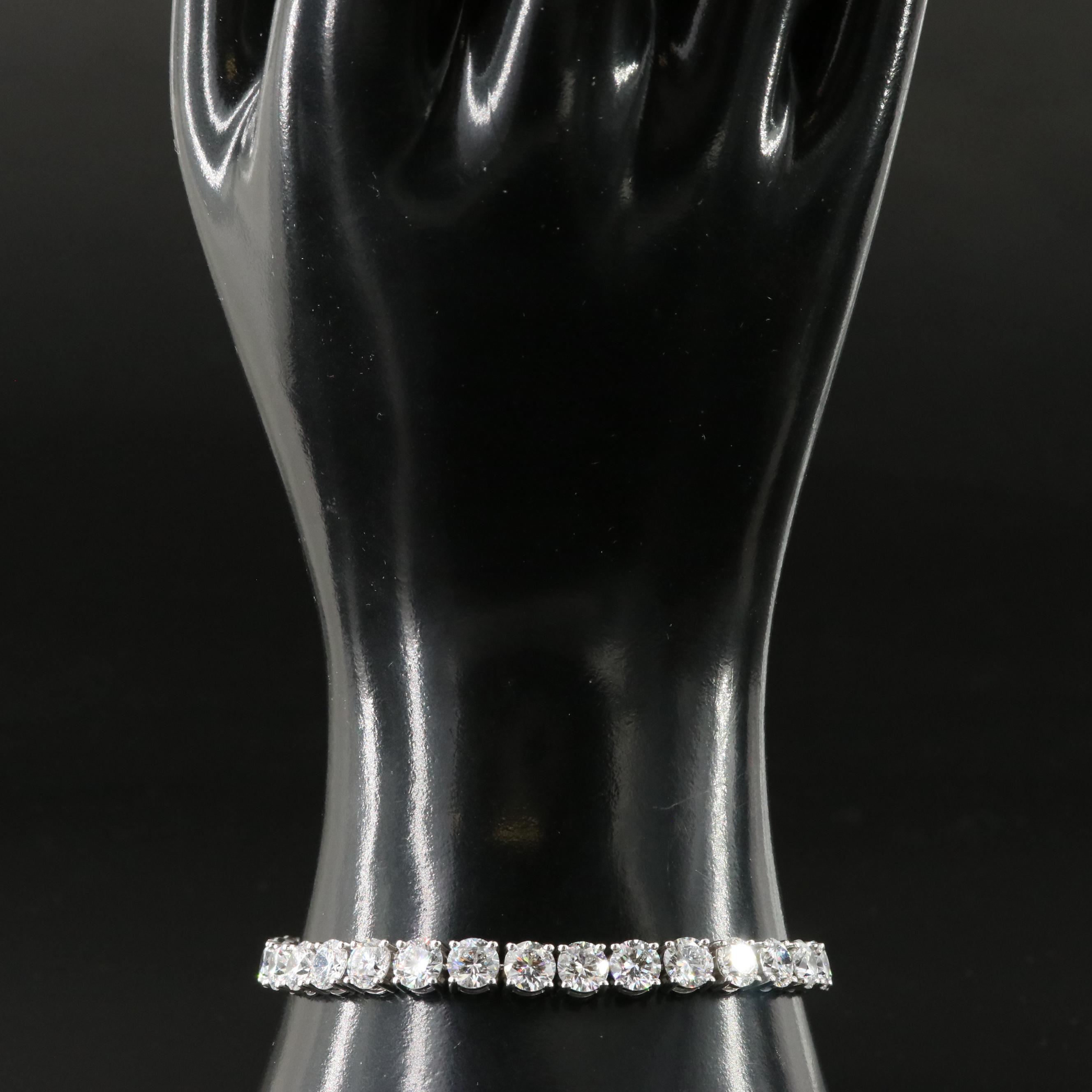 Platinum 18.23 CTW Lab Grown Diamond Line Bracelet