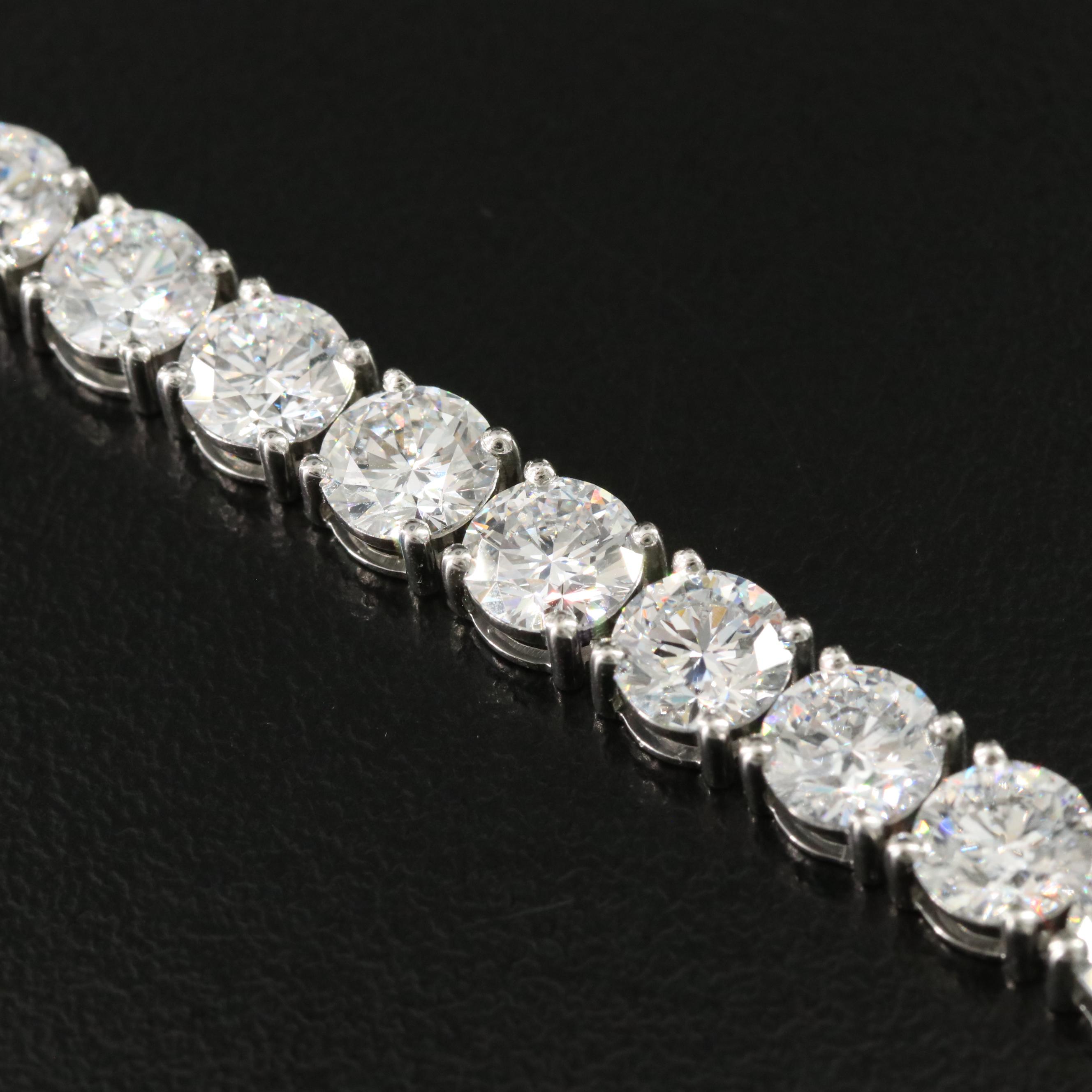 Platinum 18.23 CTW Lab Grown Diamond Line Bracelet