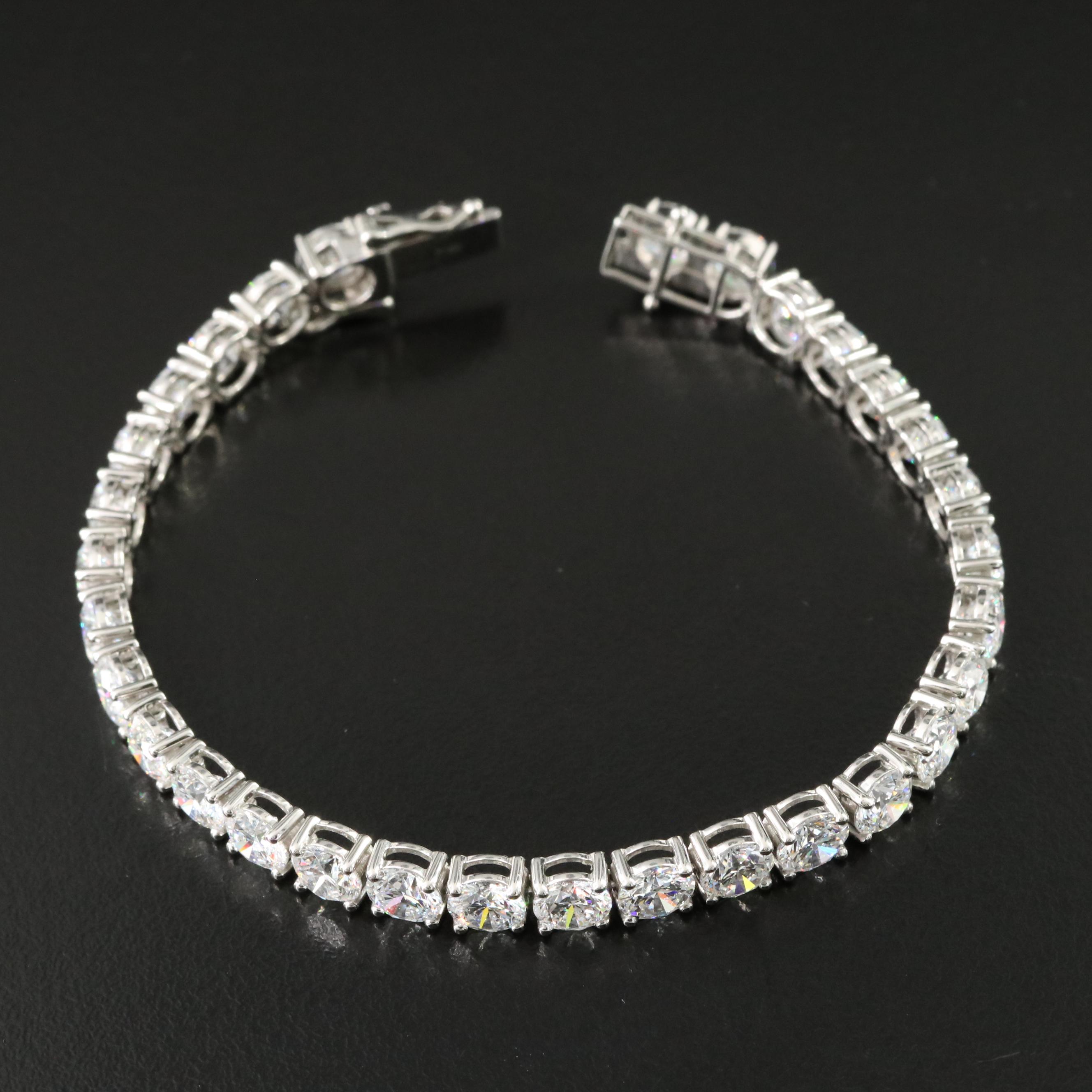 Platinum 18.23 CTW Lab Grown Diamond Line Bracelet