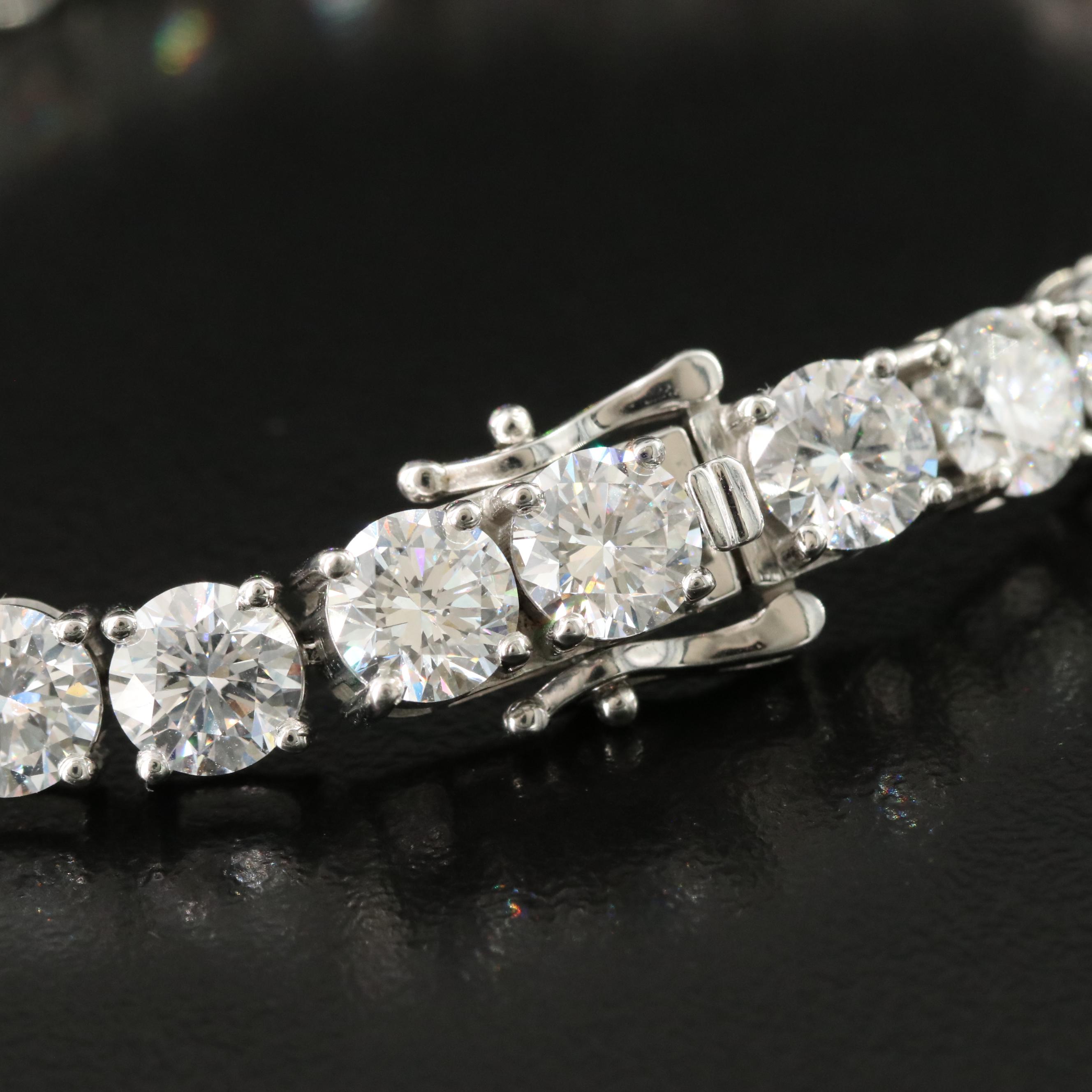 Platinum 18.23 CTW Lab Grown Diamond Line Bracelet