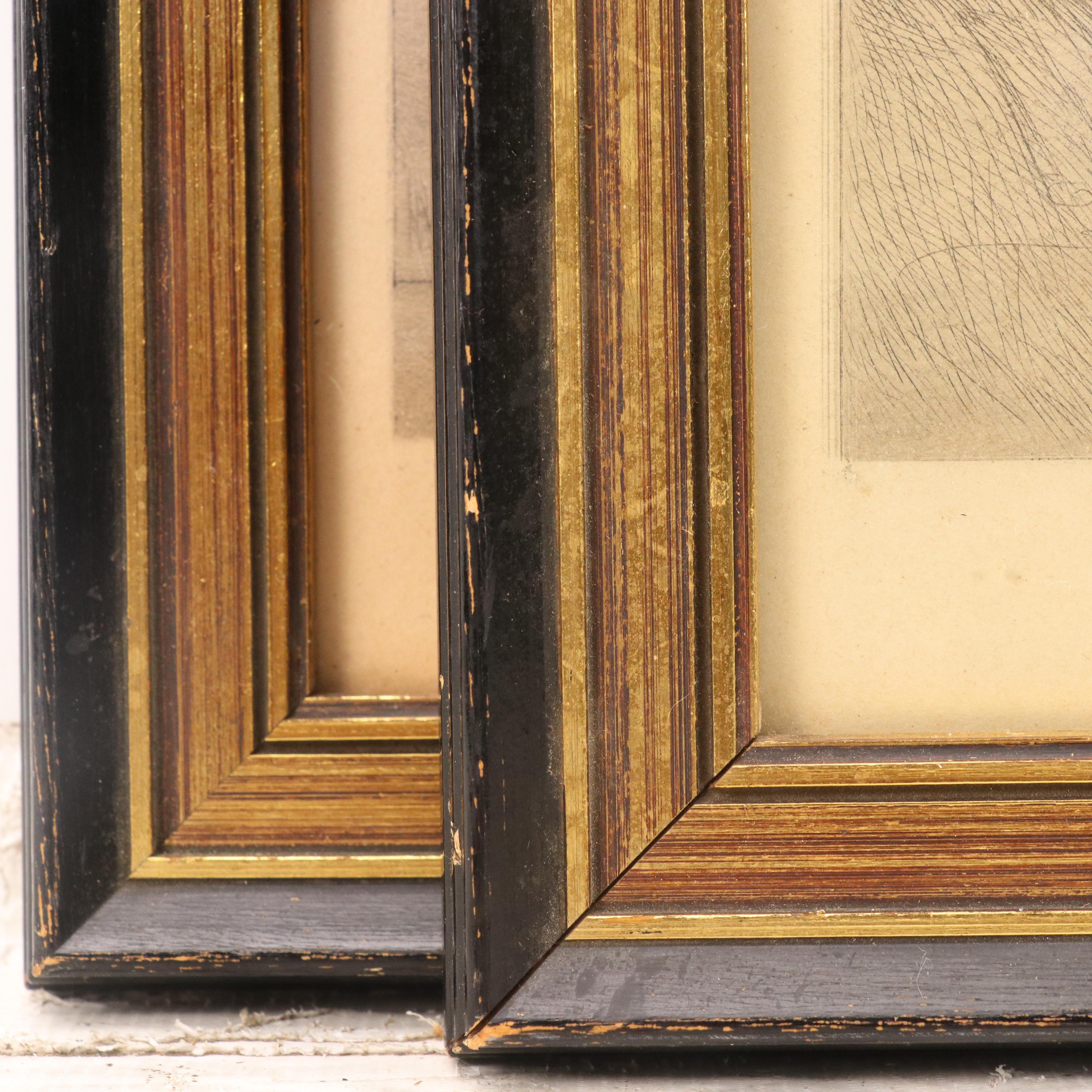 Landscape Etchings Including Coastal Village Scene, Circa 1920