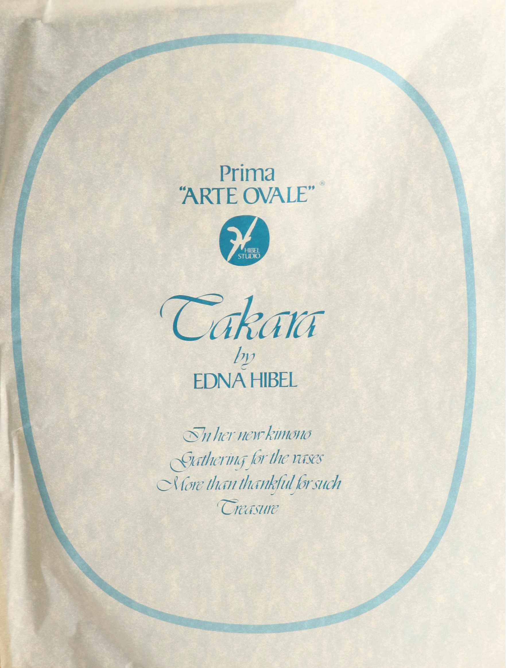 Edna Hibel for Rosenthal Limited Edition Arte Ovale "Takara" Porcelain Plate