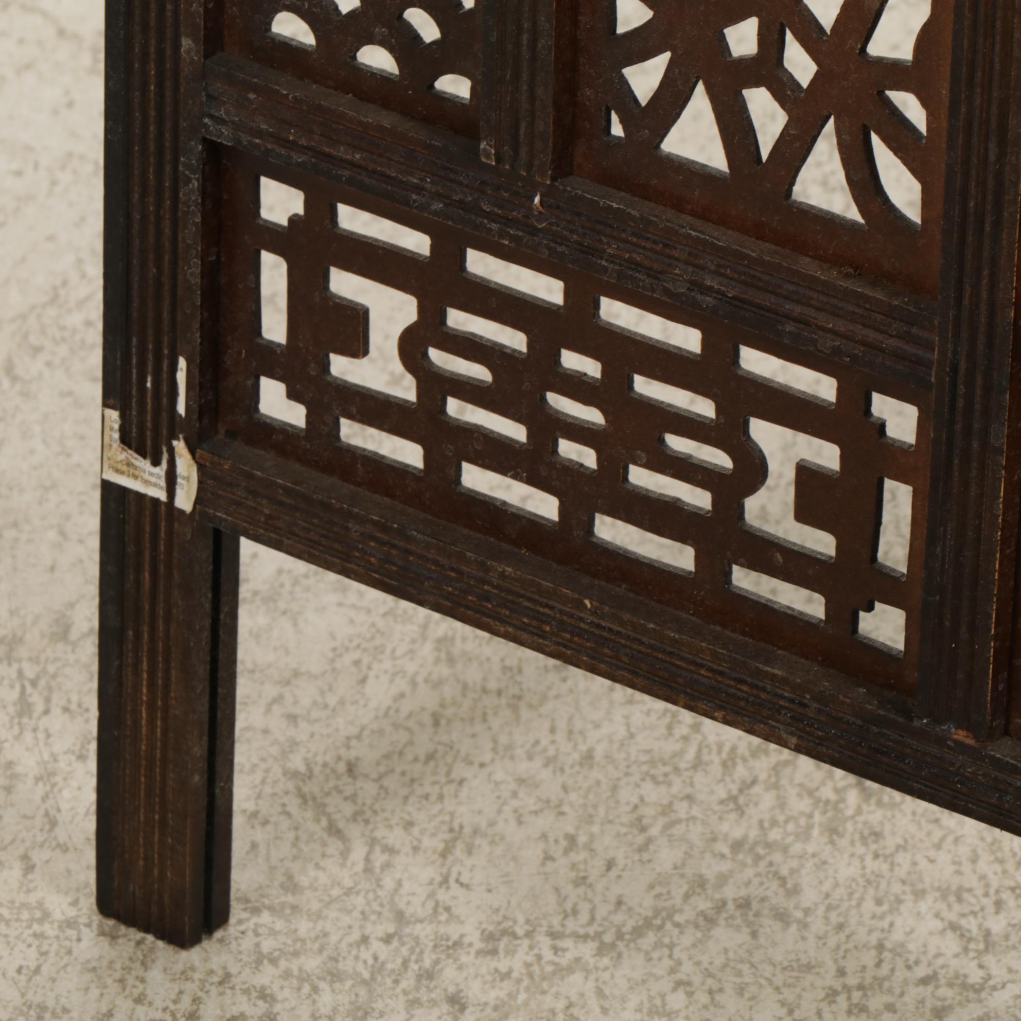 Three-Fold Room Screen with Cut Panels, Late 20th Century