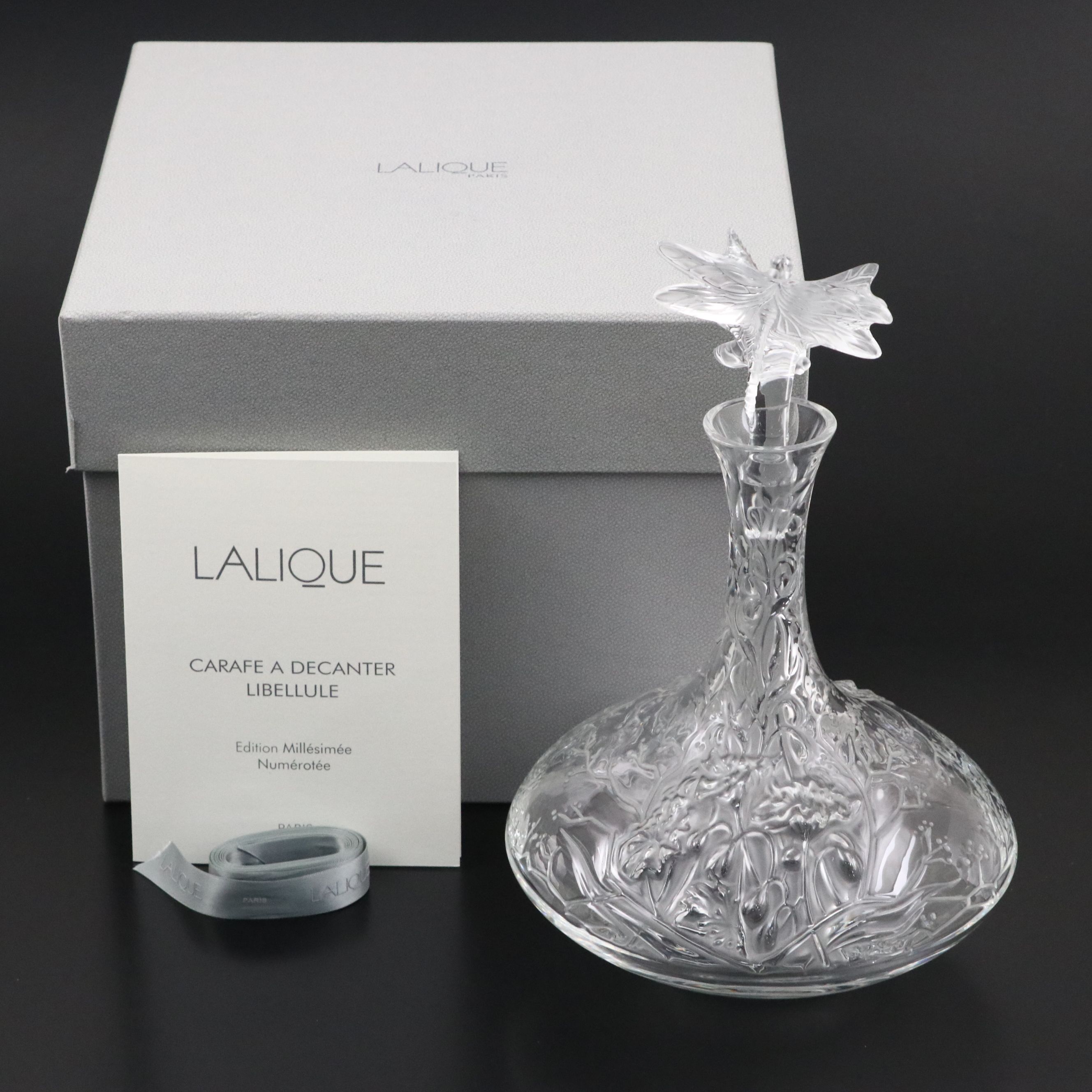Lalique Limited Edition "Libellule" Crystal Dragonfly Decanter, 2008
