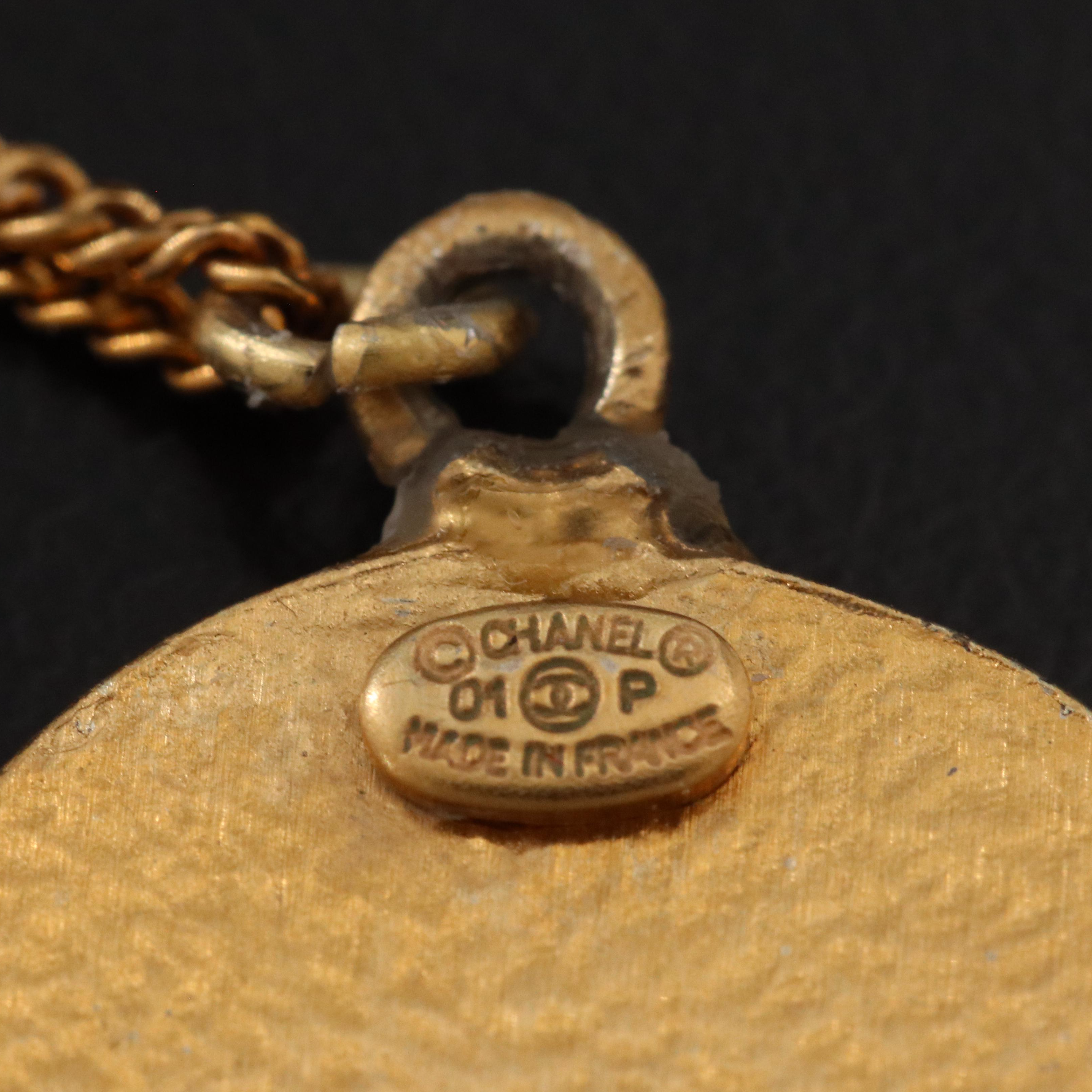 Chanel CC Enamel Pendant Necklace