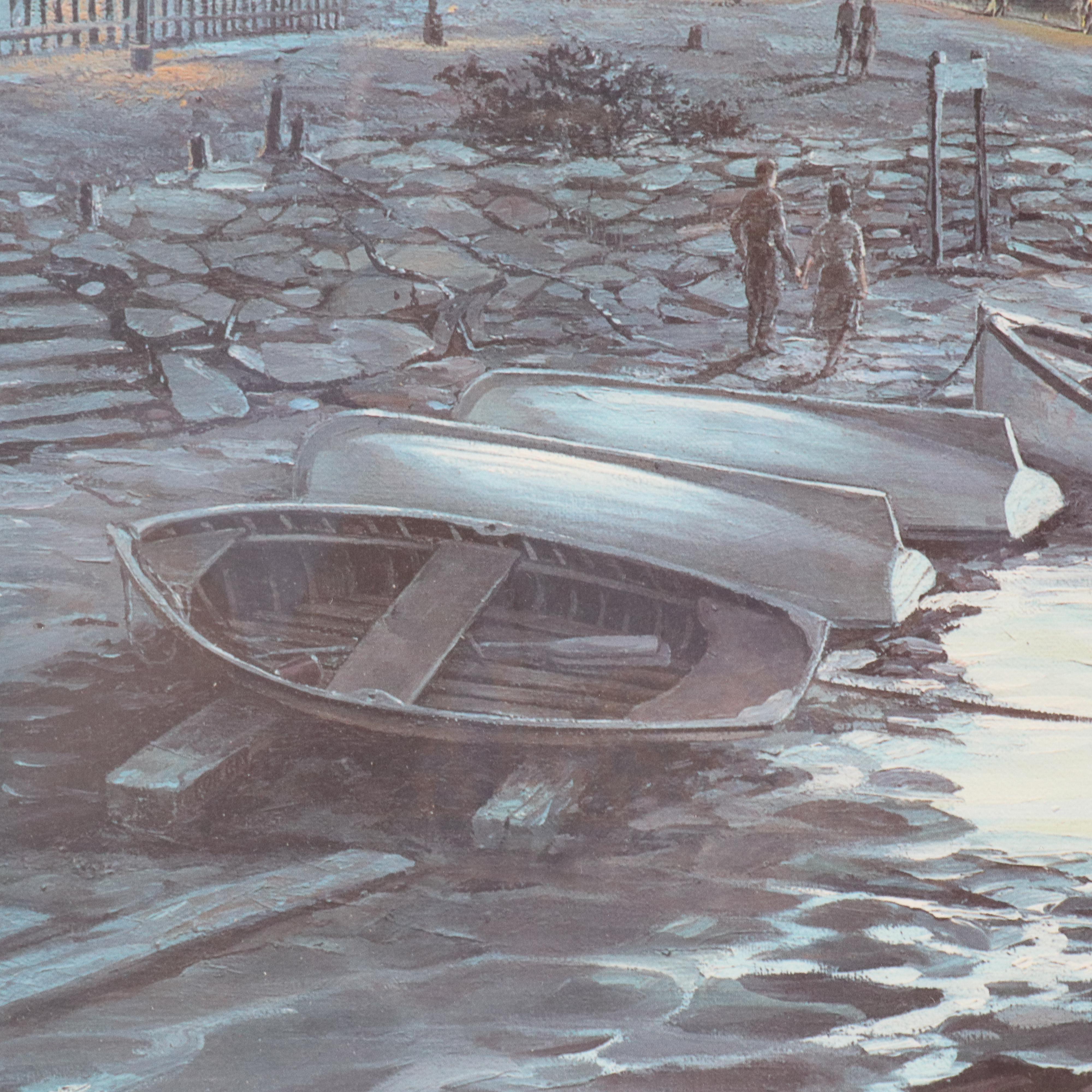 Michael Blaser Offset Lithograph "Moonlight Over Coney Island"