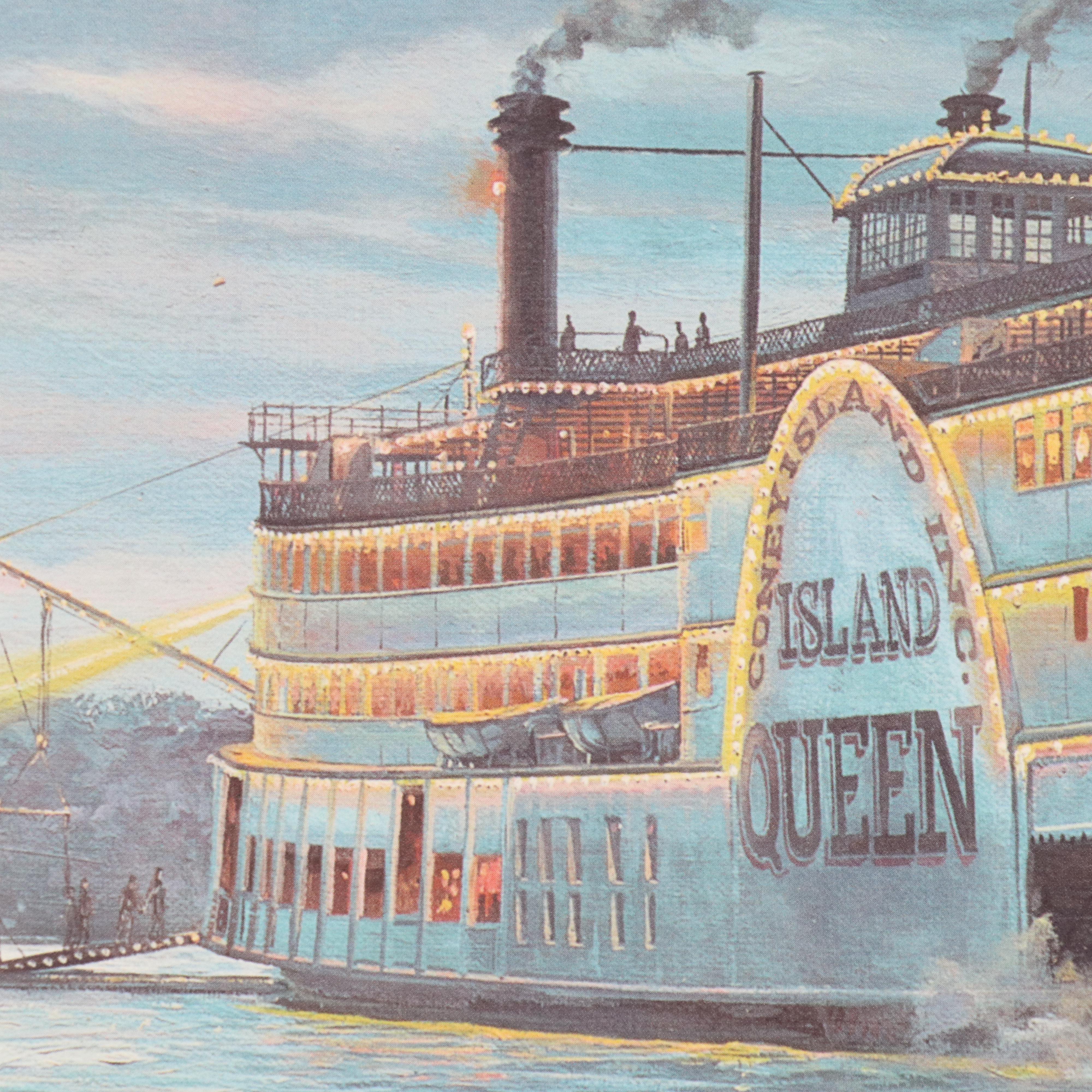 Michael Blaser Offset Lithograph "Moonlight Over Coney Island"