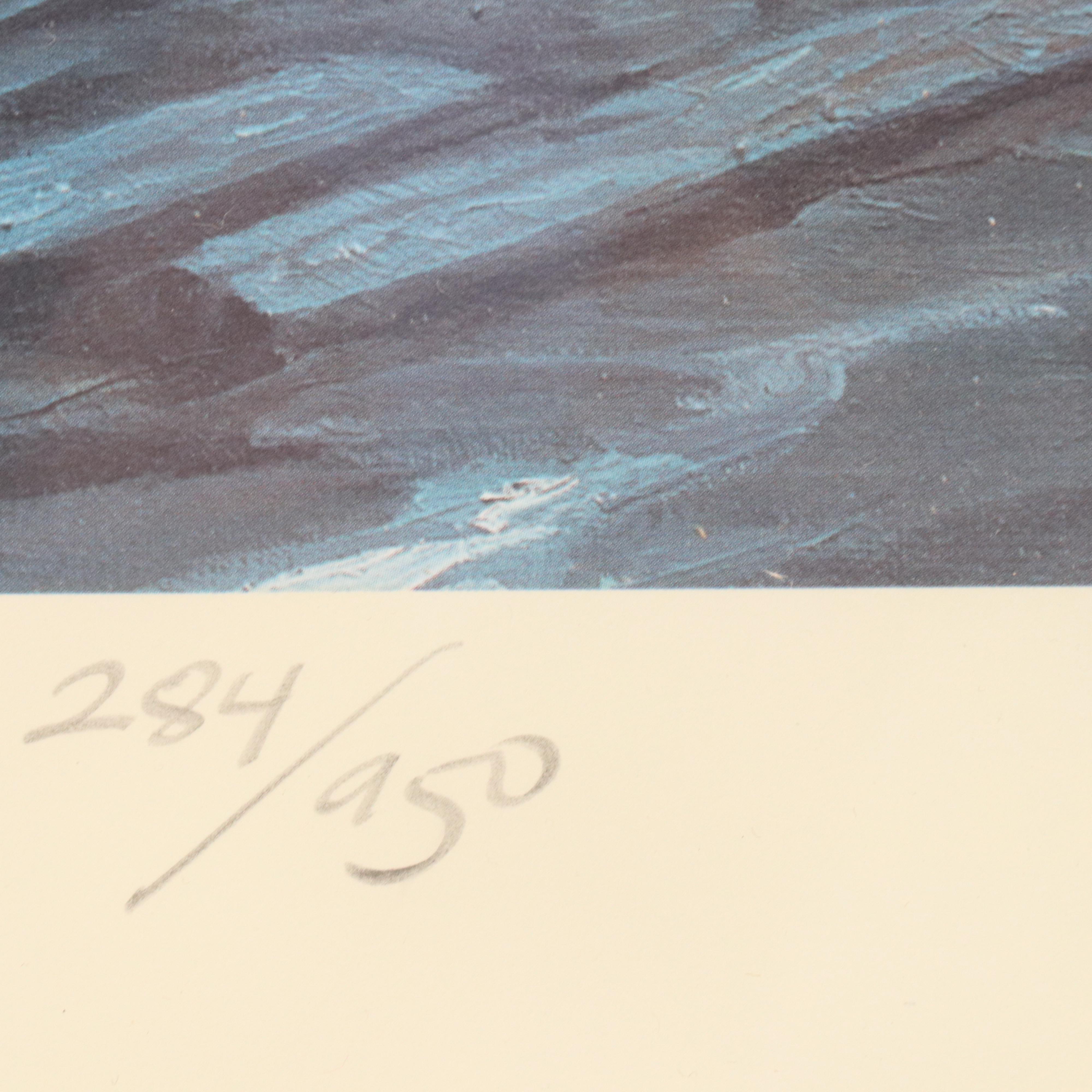 Michael Blaser Offset Lithograph "Moonlight Over Coney Island"