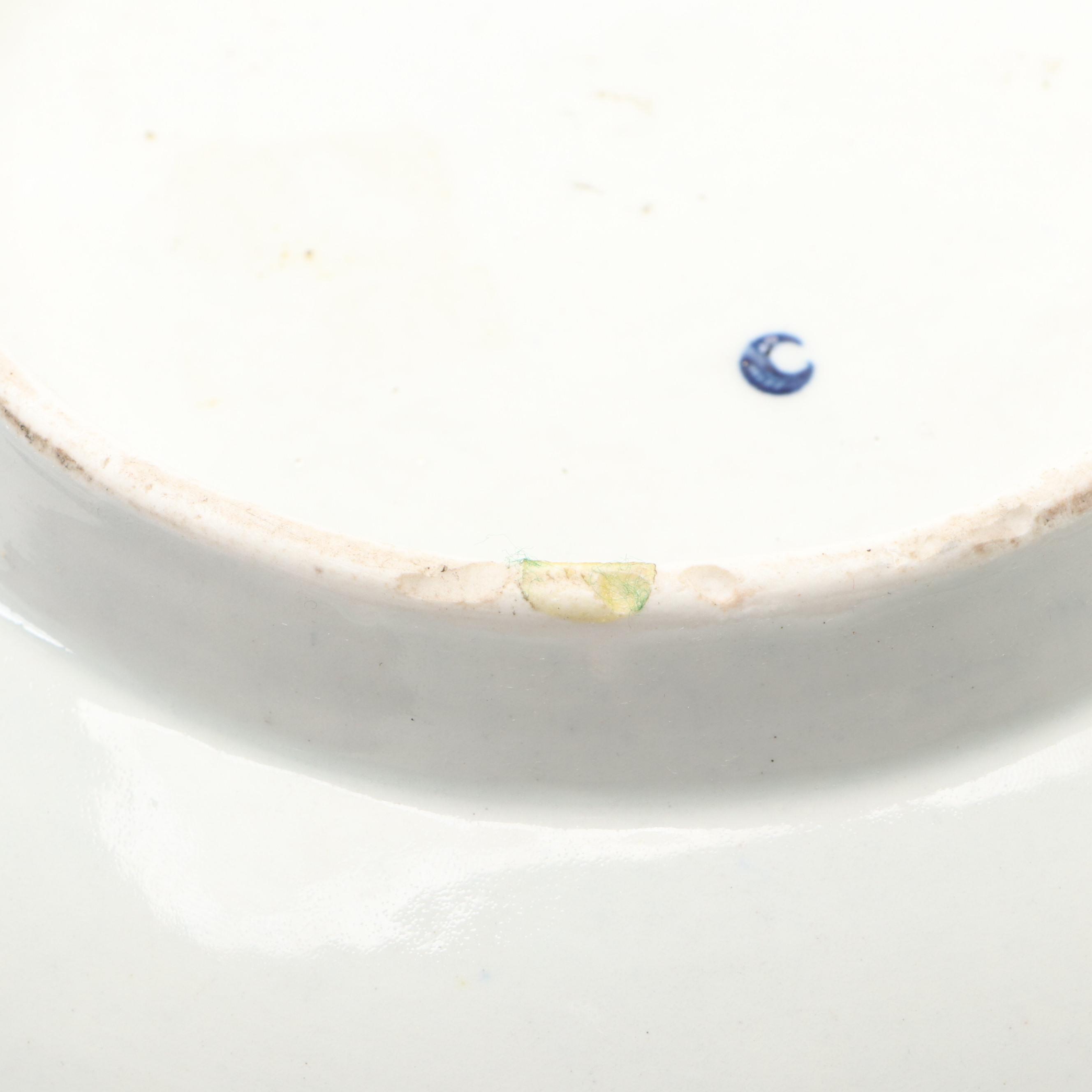 Worcester Dr. Wall Period Blue and White Porcelain Bottle and Bowl, 1751–1783