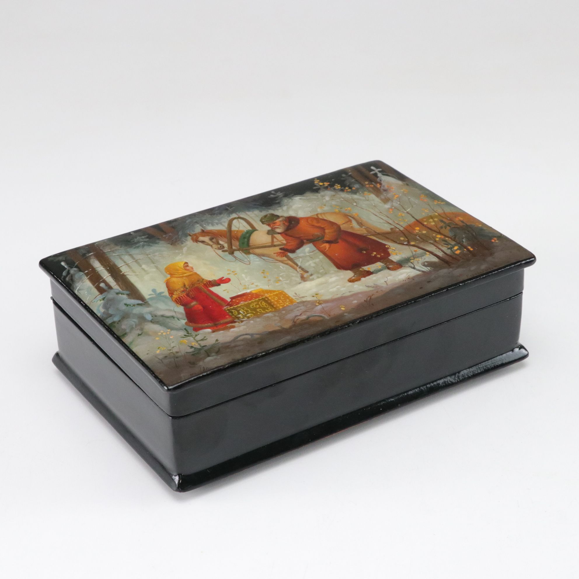 Hand-Painted Russian Lacquerware Miniature Boxes