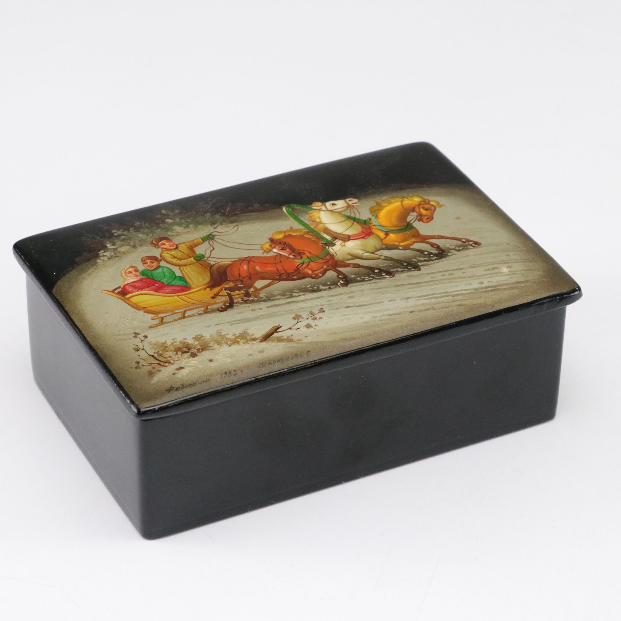 Hand-Painted Russian Lacquerware Miniature Boxes