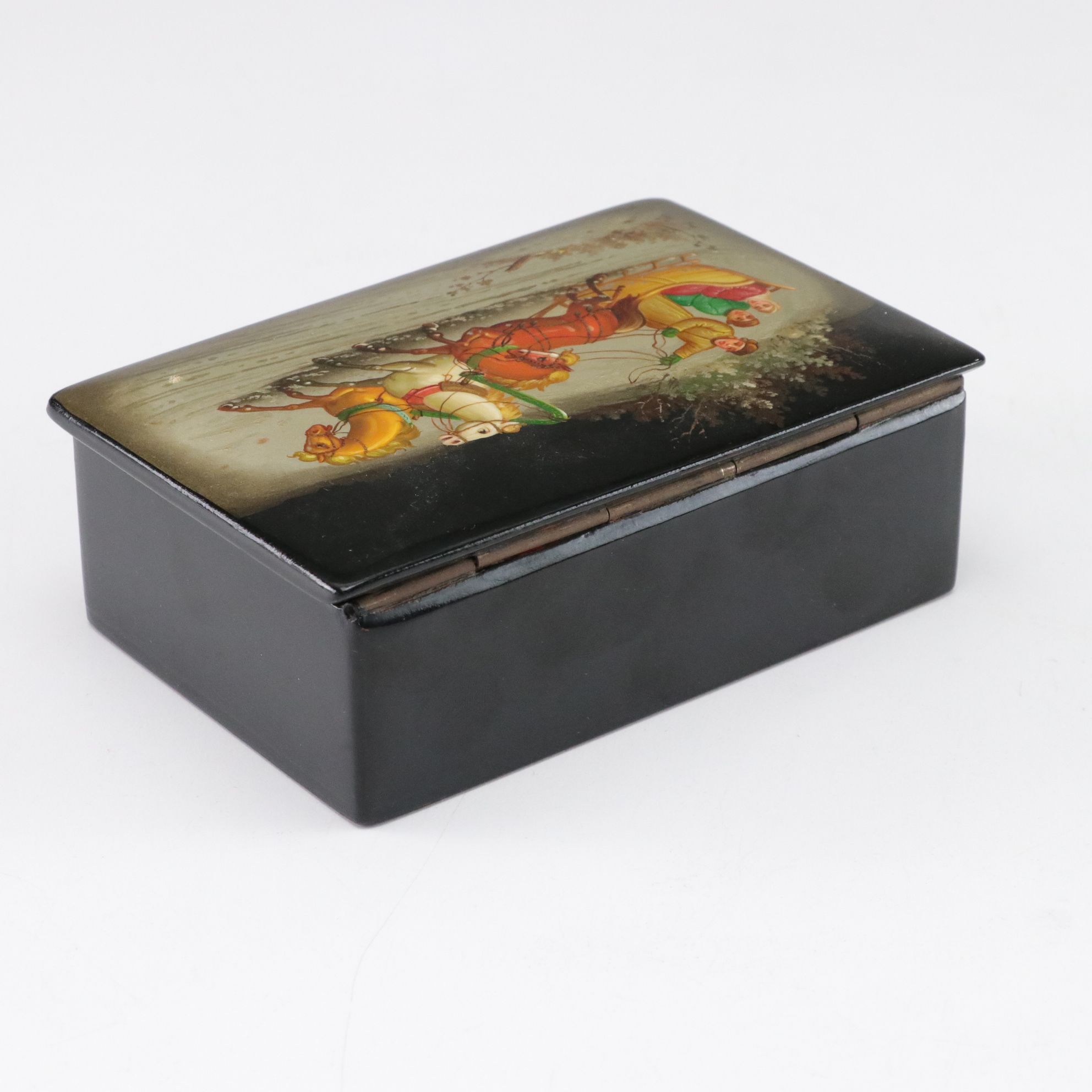 Hand-Painted Russian Lacquerware Miniature Boxes