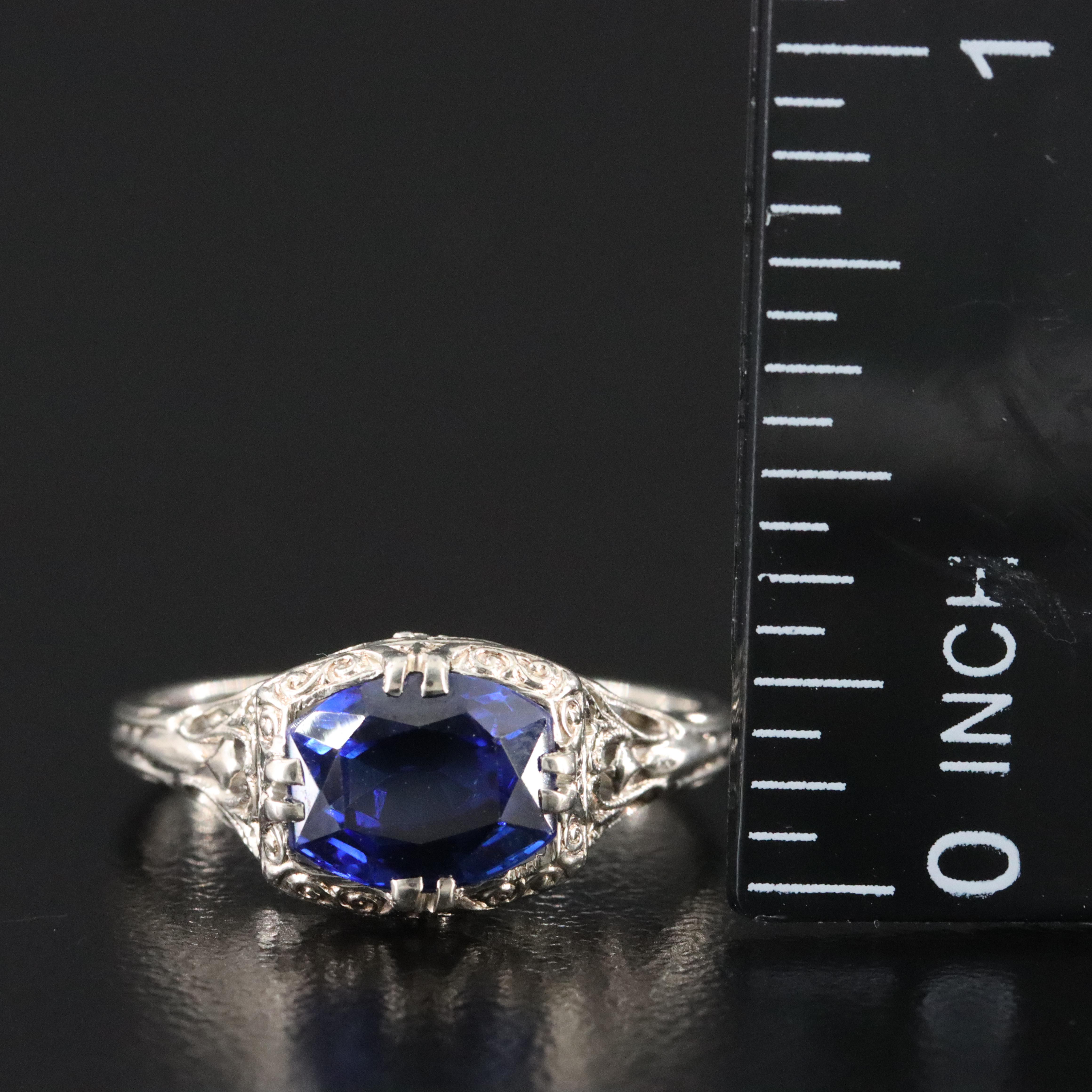 14K Sapphire Lattice Ring
