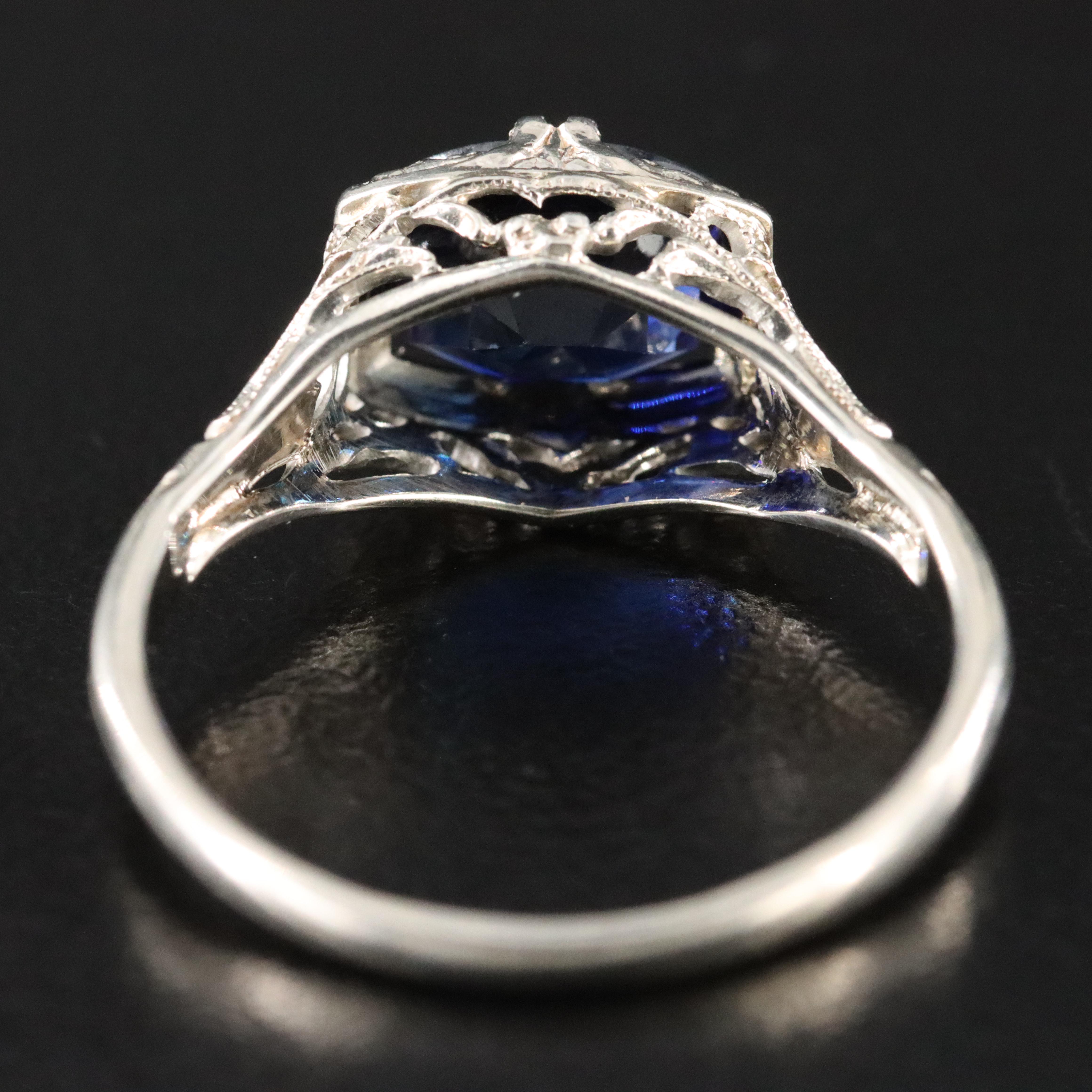 14K Sapphire Lattice Ring