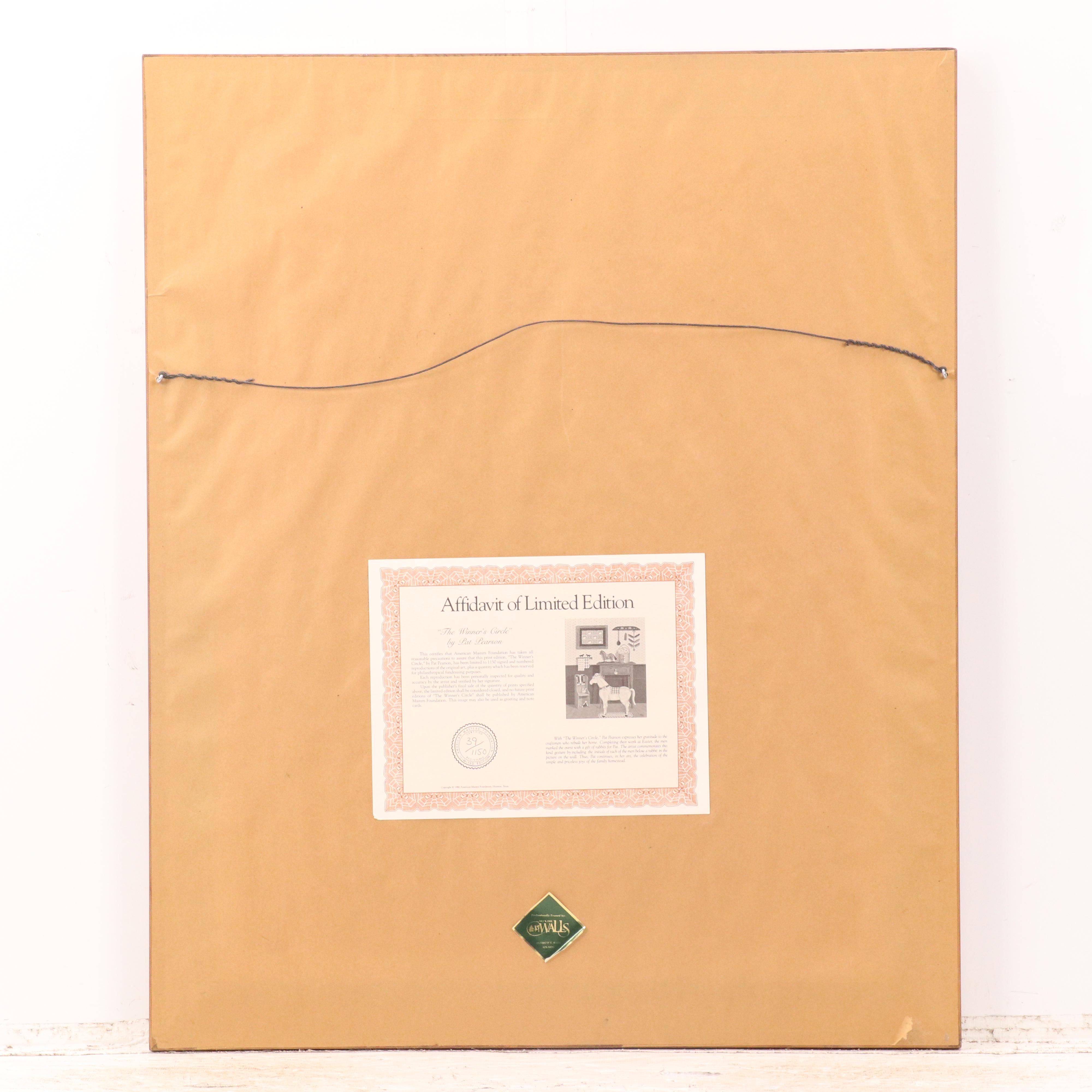 Pat Pearson Offset Lithograph "The Winner's Circle," Circa 1986