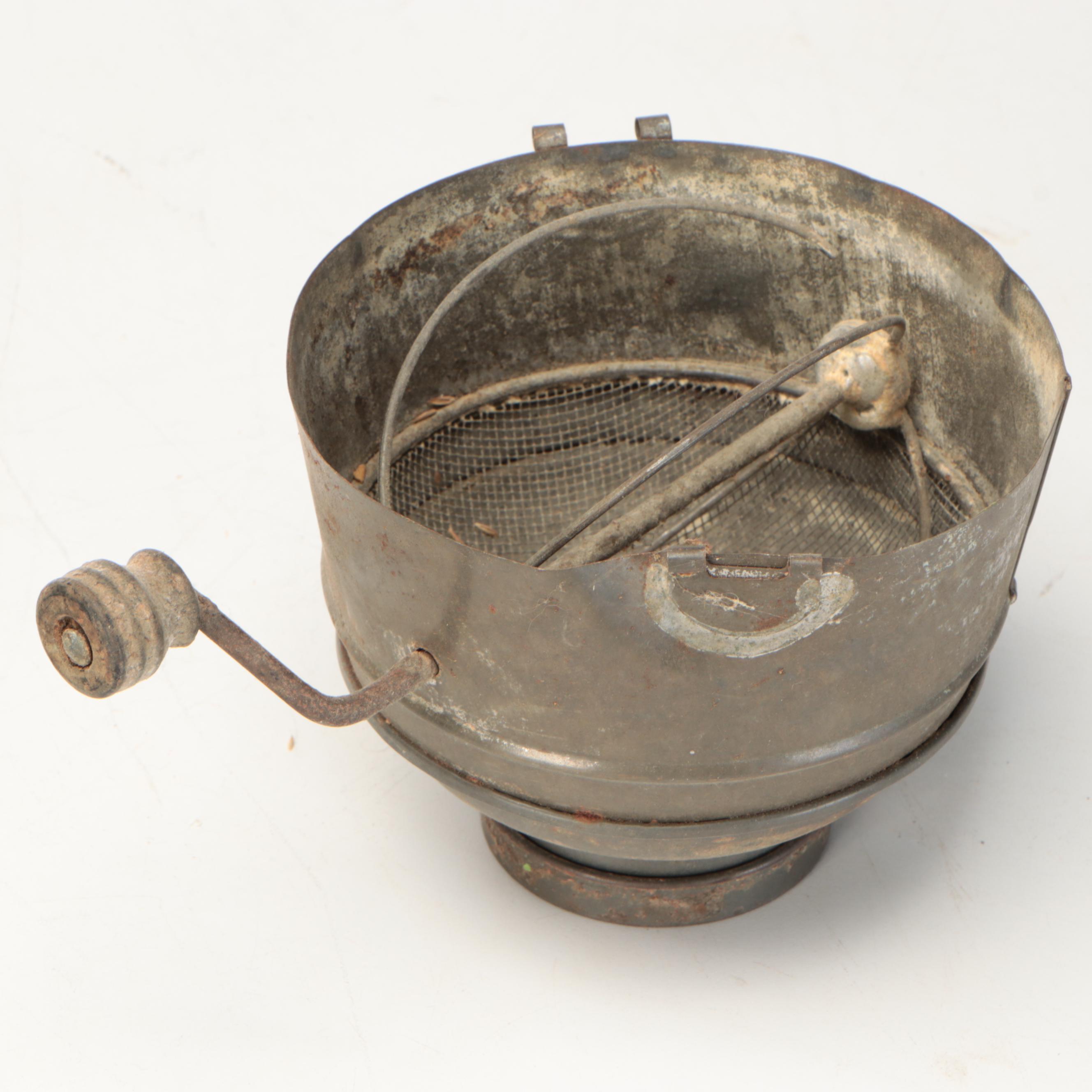 Hoosier Cupboard Flour Bin and Sifter, with Cyclone Seed Sewer