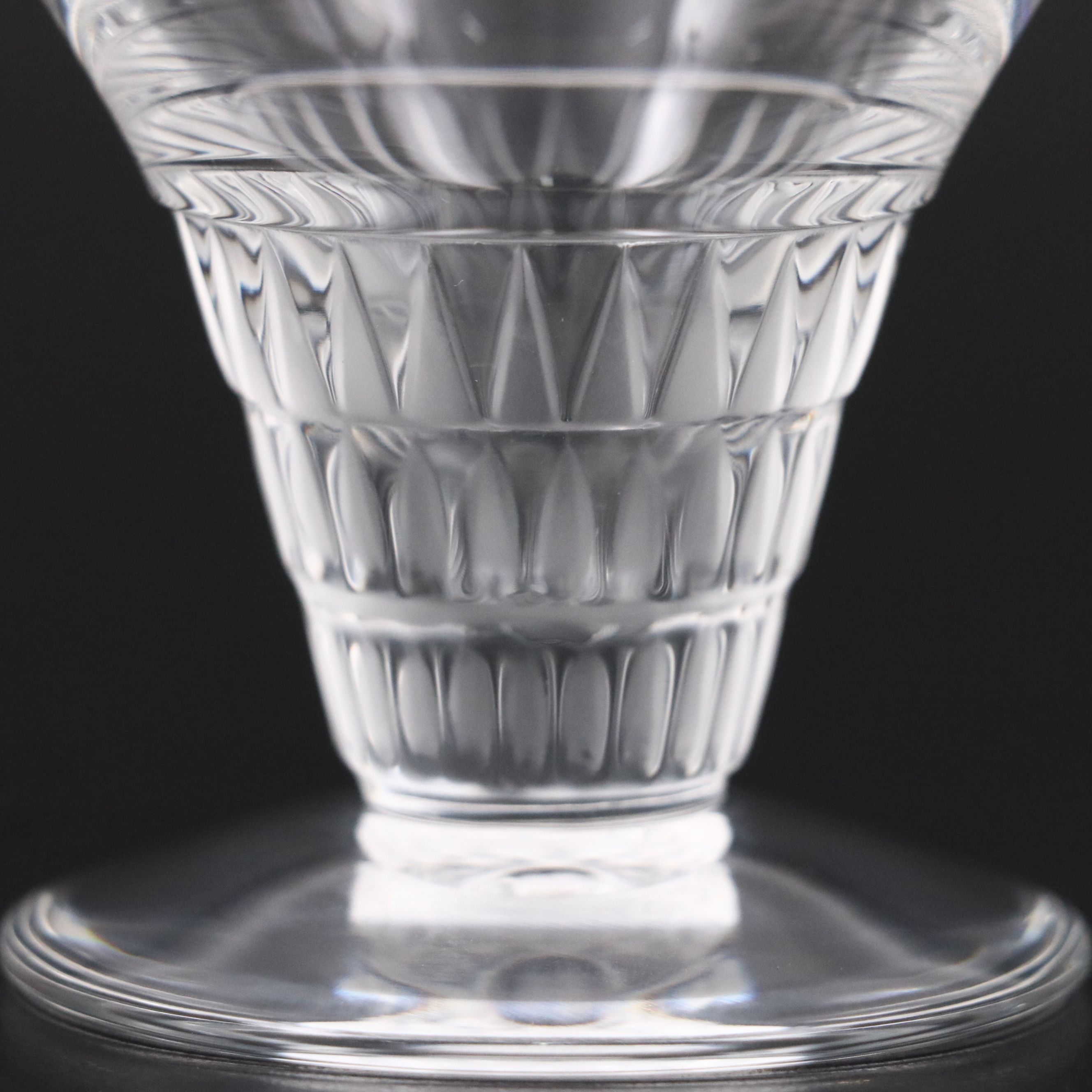 Pair of Lalique "Bourgueil" Frosted and Clear Crystal Champagne Coupes
