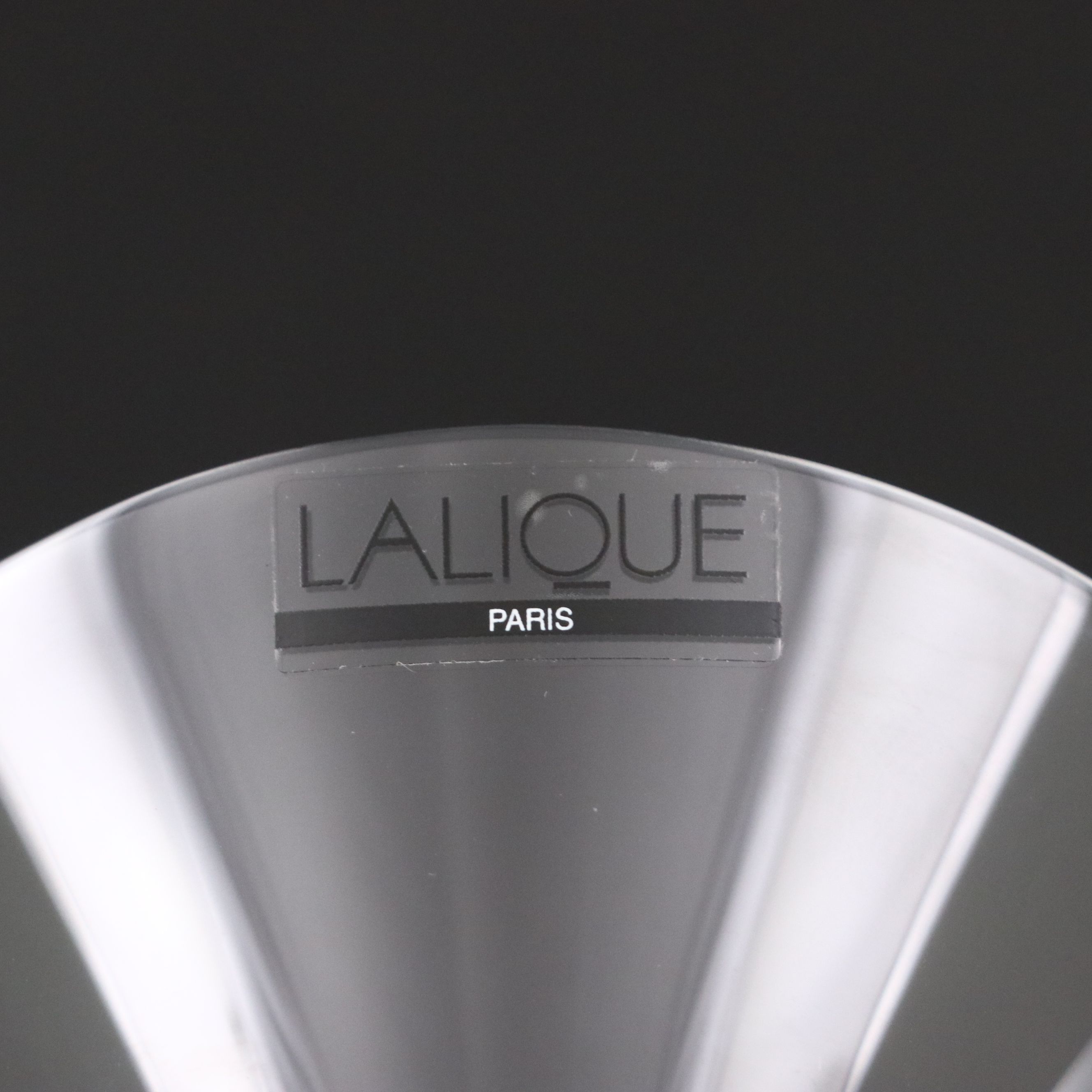 Pair of Lalique "Bourgueil" Frosted and Clear Crystal Champagne Coupes