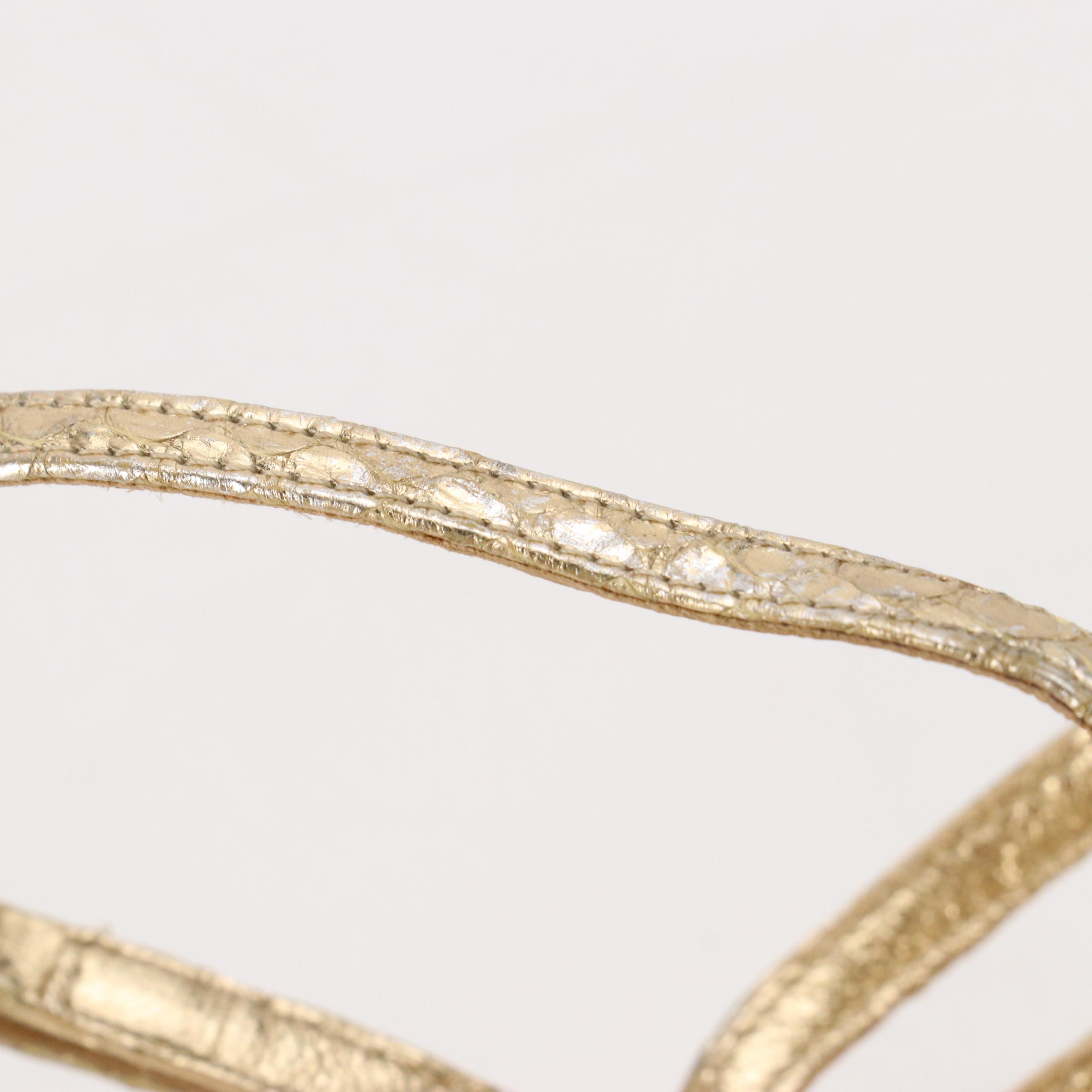 Dolce & Gabbana Metallic Snakeskin Ankle-Strap Sandals with Hand-Set Crystals