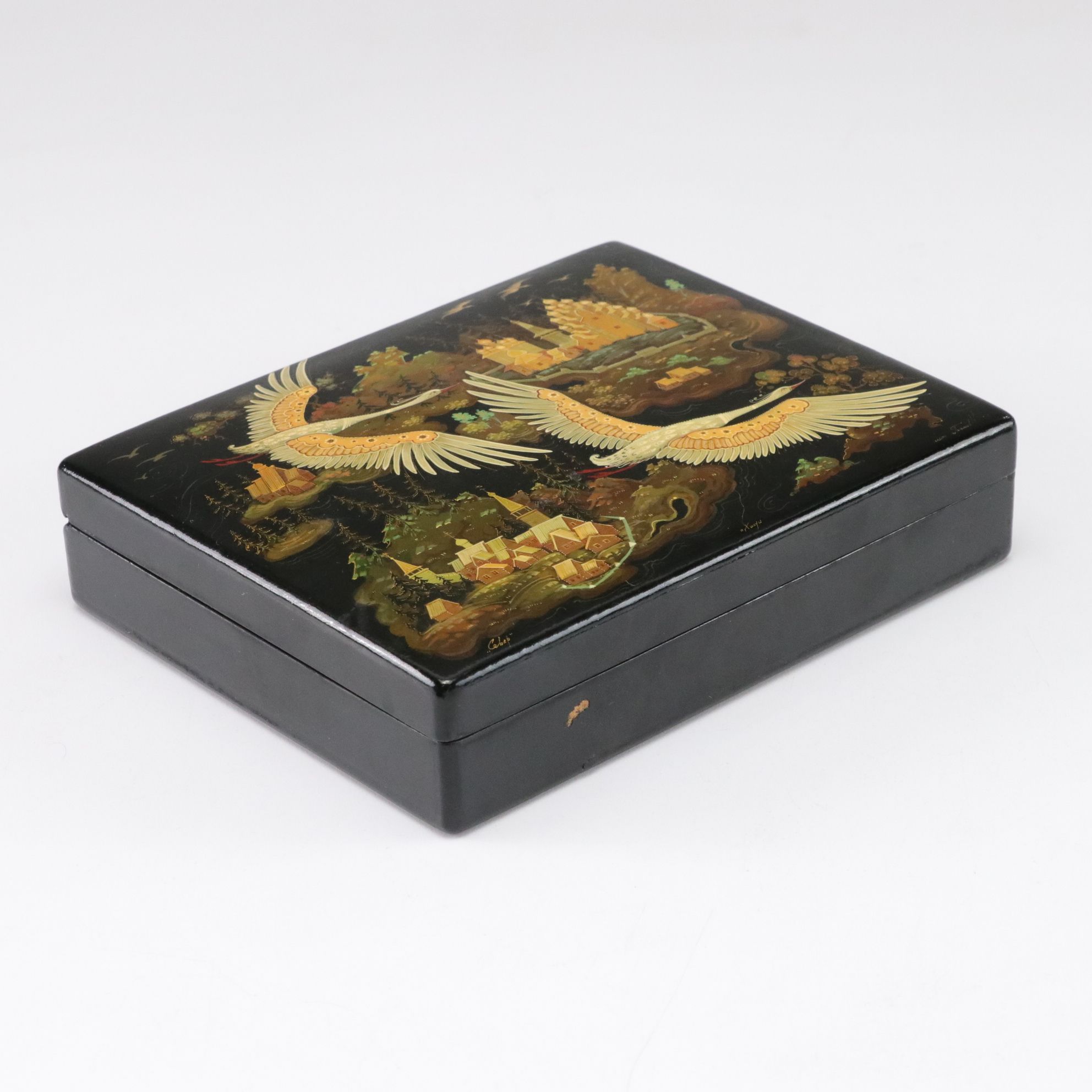 Hand-Painted Russian Lacquerware Miniature Boxes