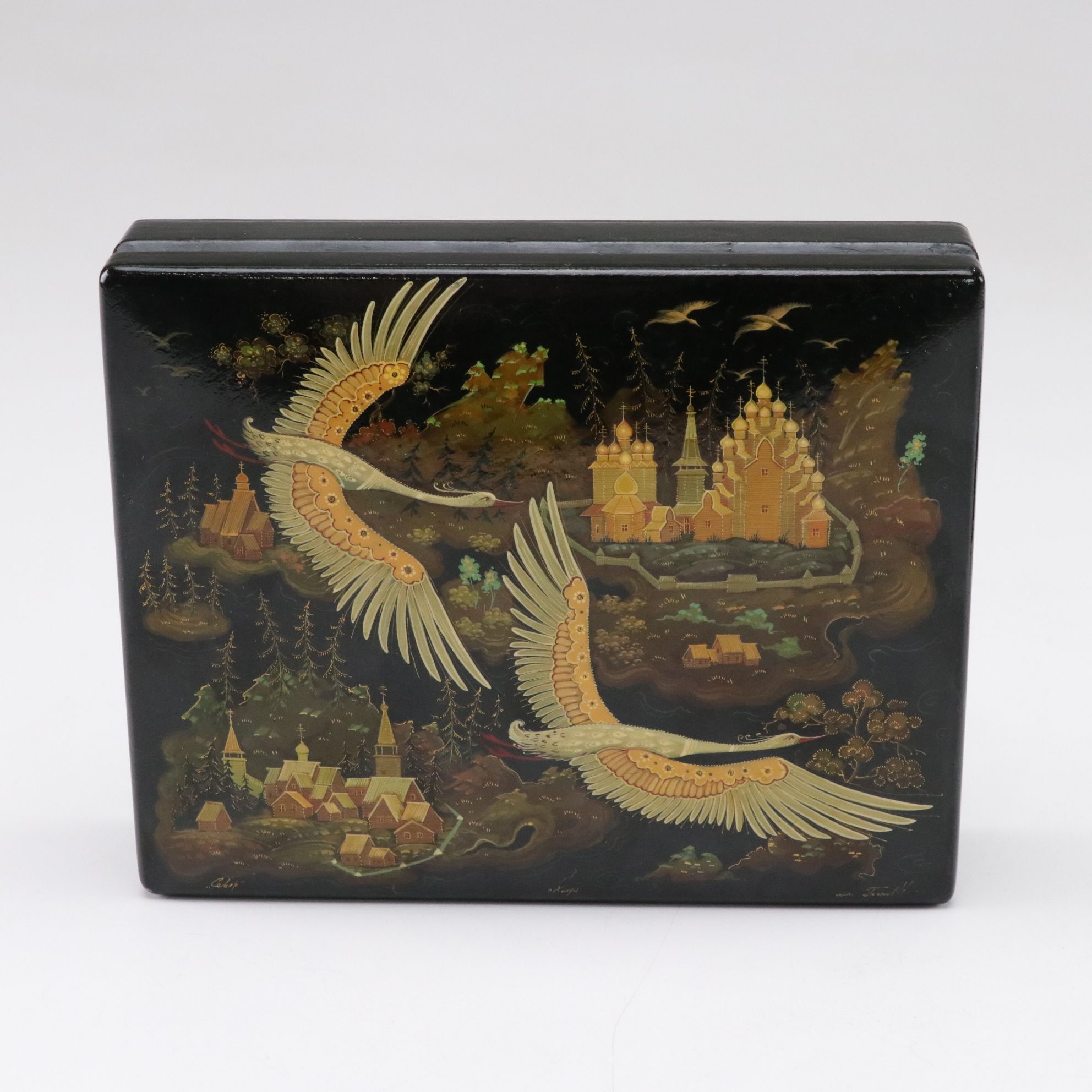 Hand-Painted Russian Lacquerware Miniature Boxes