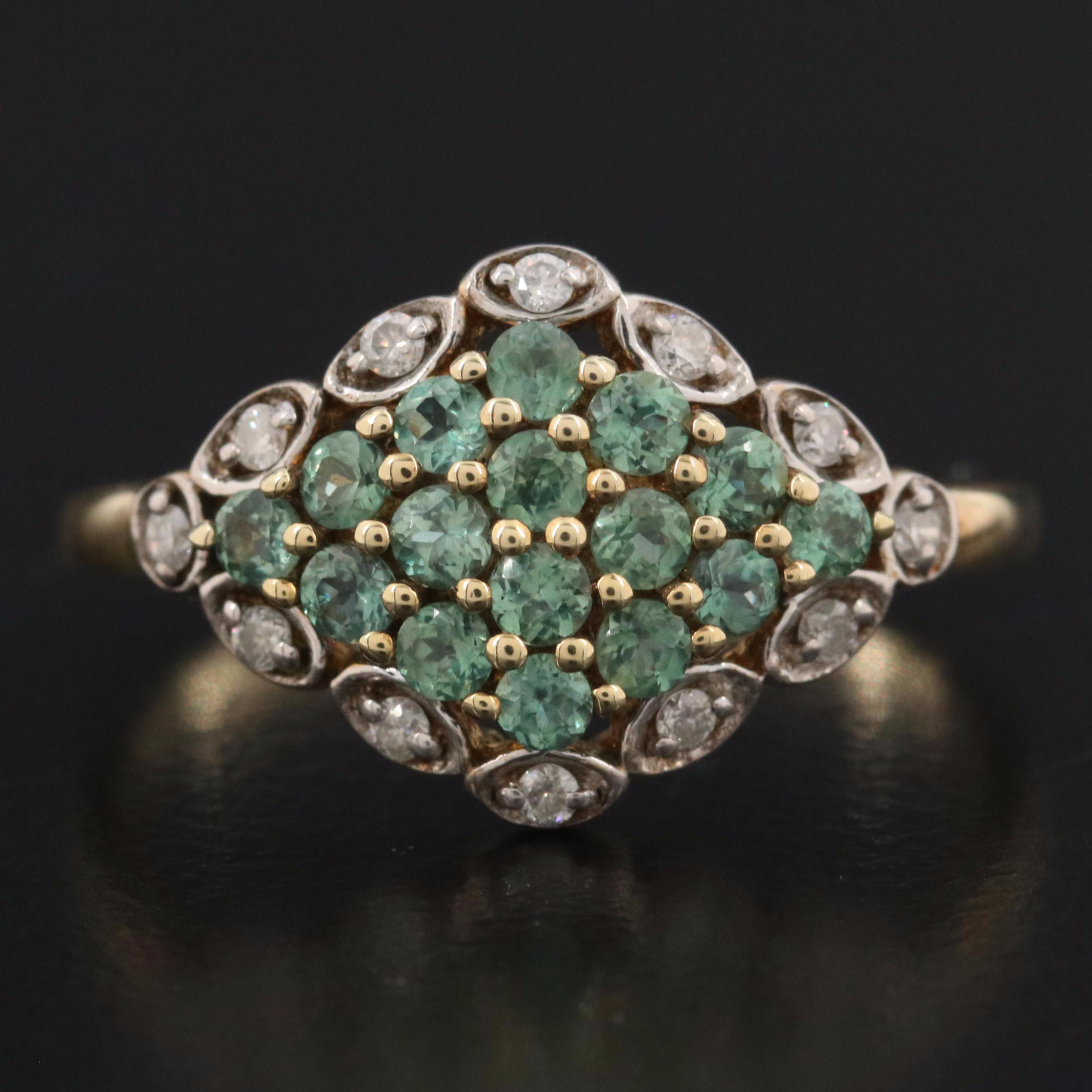 Sterling Alexandrite and Diamond Ring