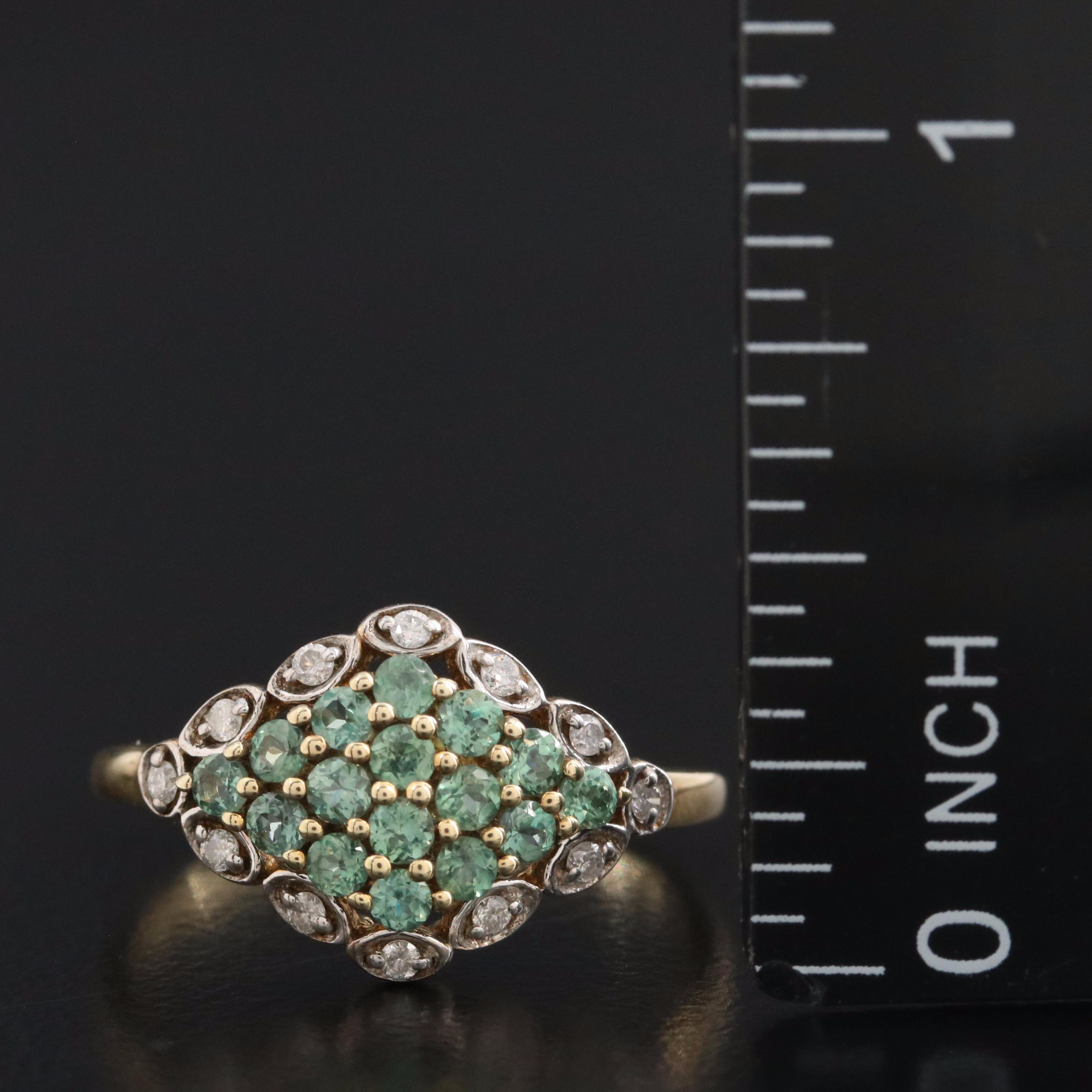 Sterling Alexandrite and Diamond Ring