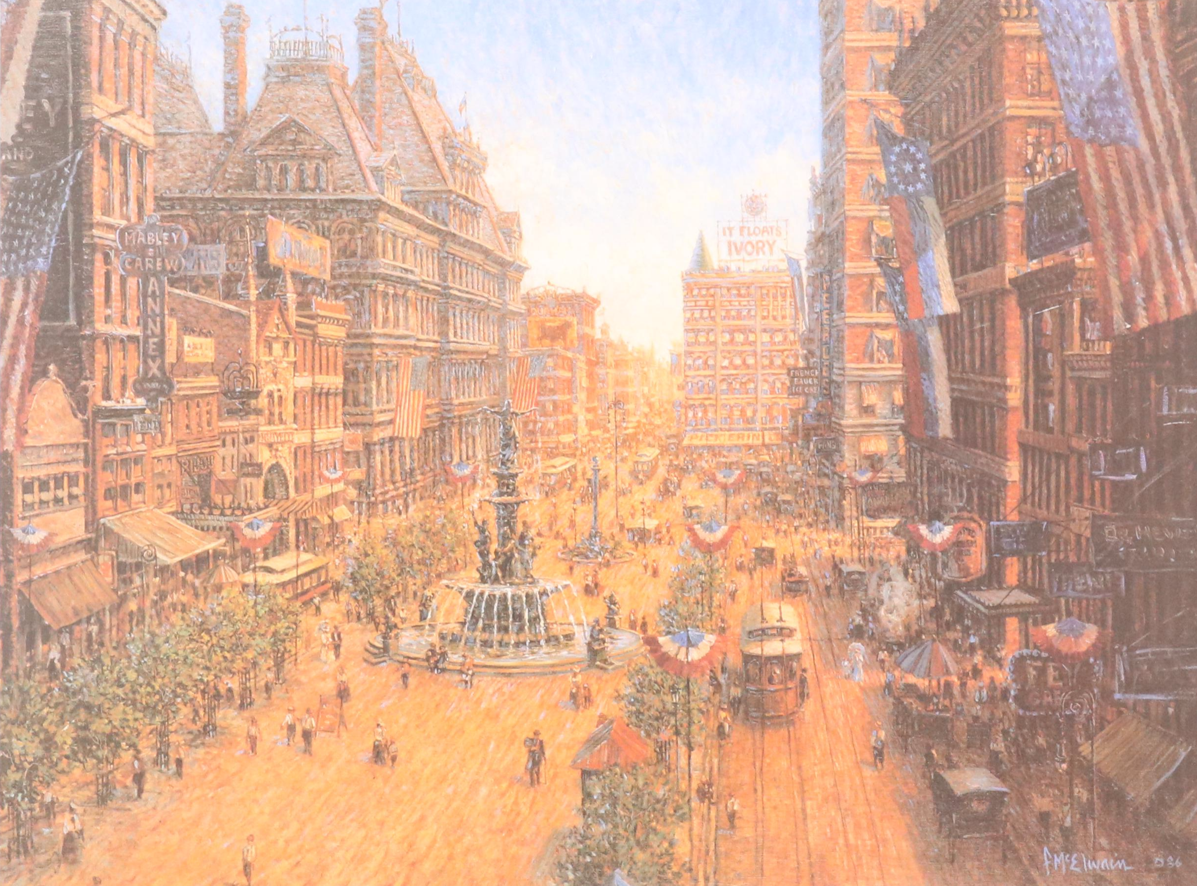 Frank McElwain Offset Lithgraph "Cincinnati Celebrates the Fourth"