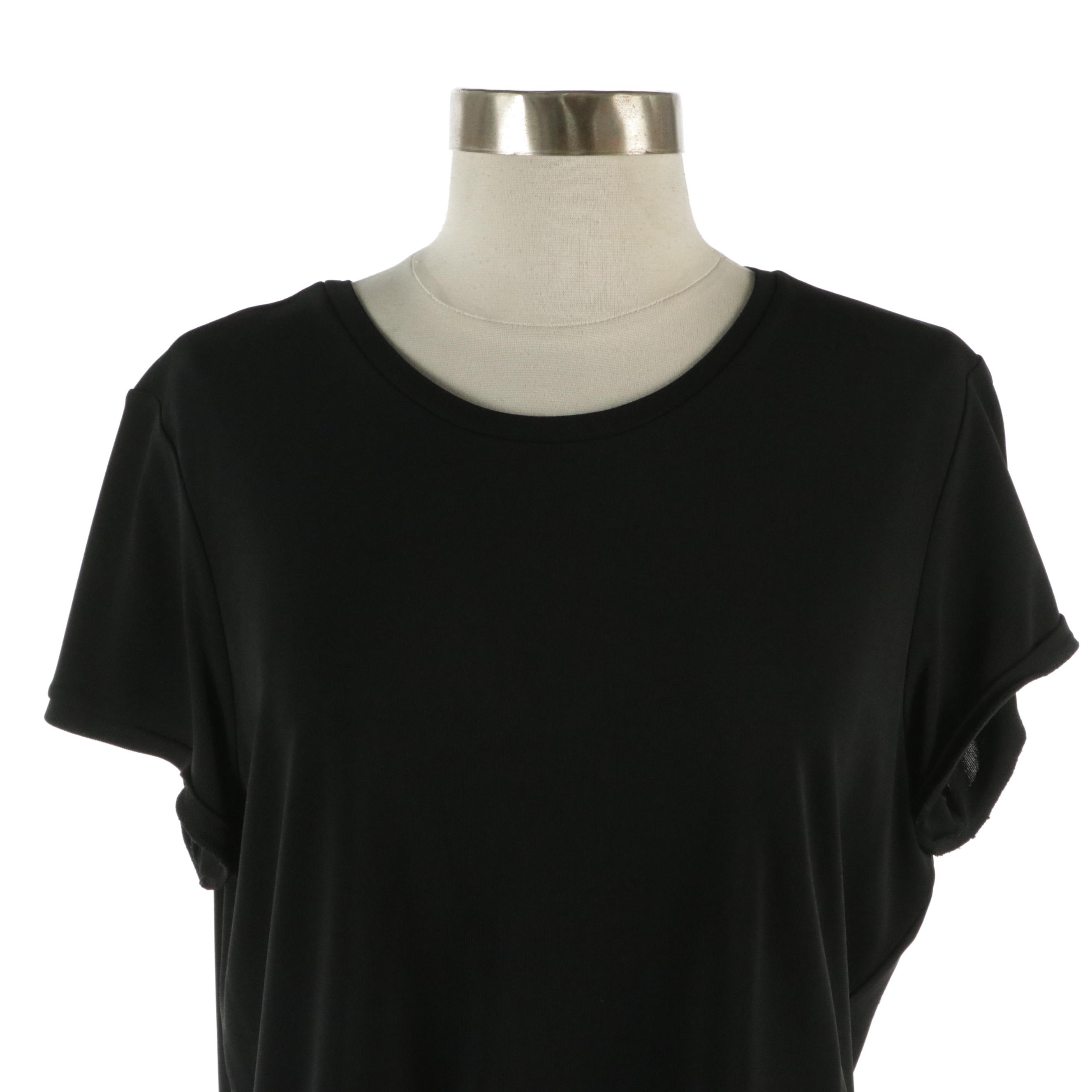 7 For All Mankind "Boy Cut" Denim Jeans with DKNY Black Rayon Blend T-Shirt