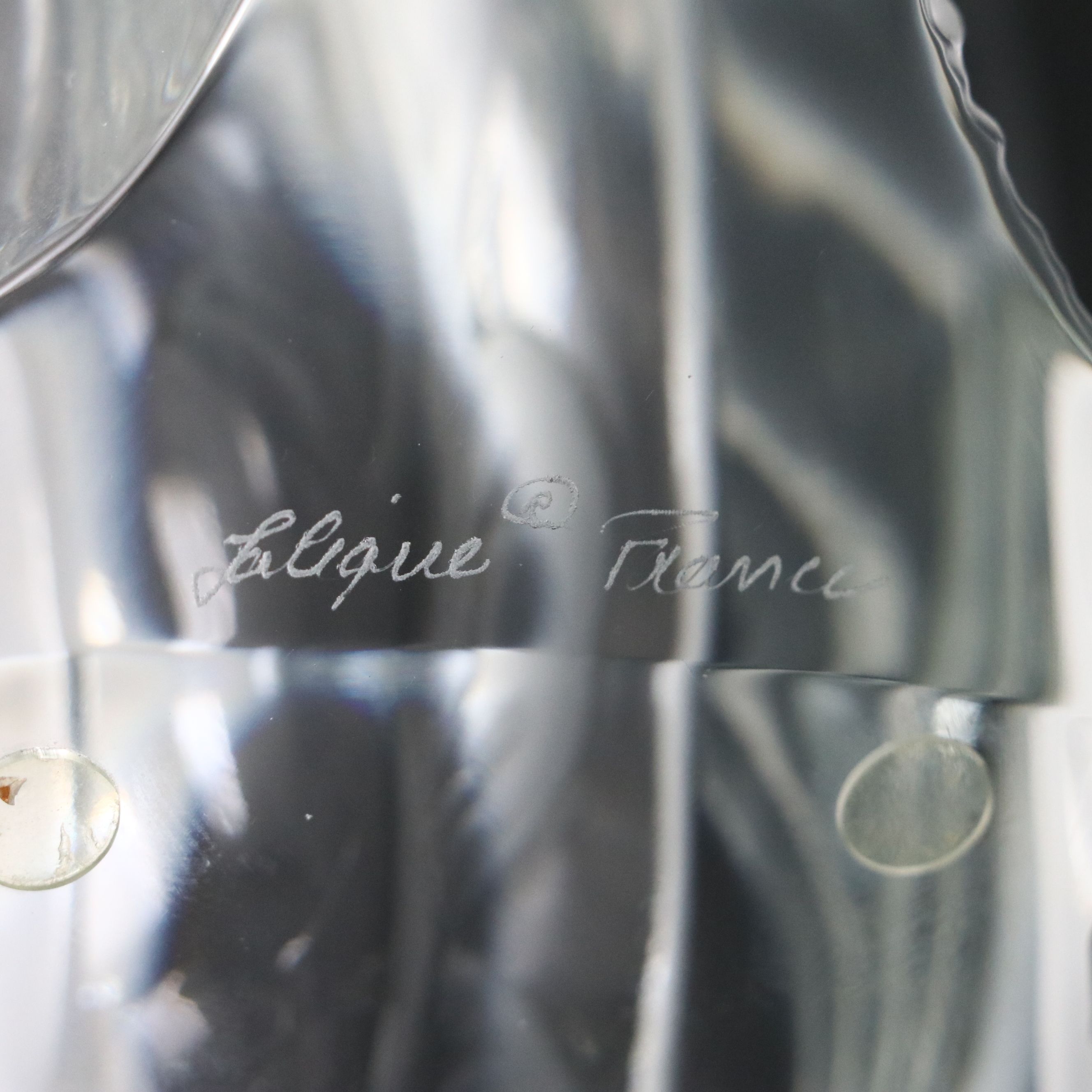 Lalique "Chardons" Frosted and Clear Crystal Winged Thistle Vase, 2005