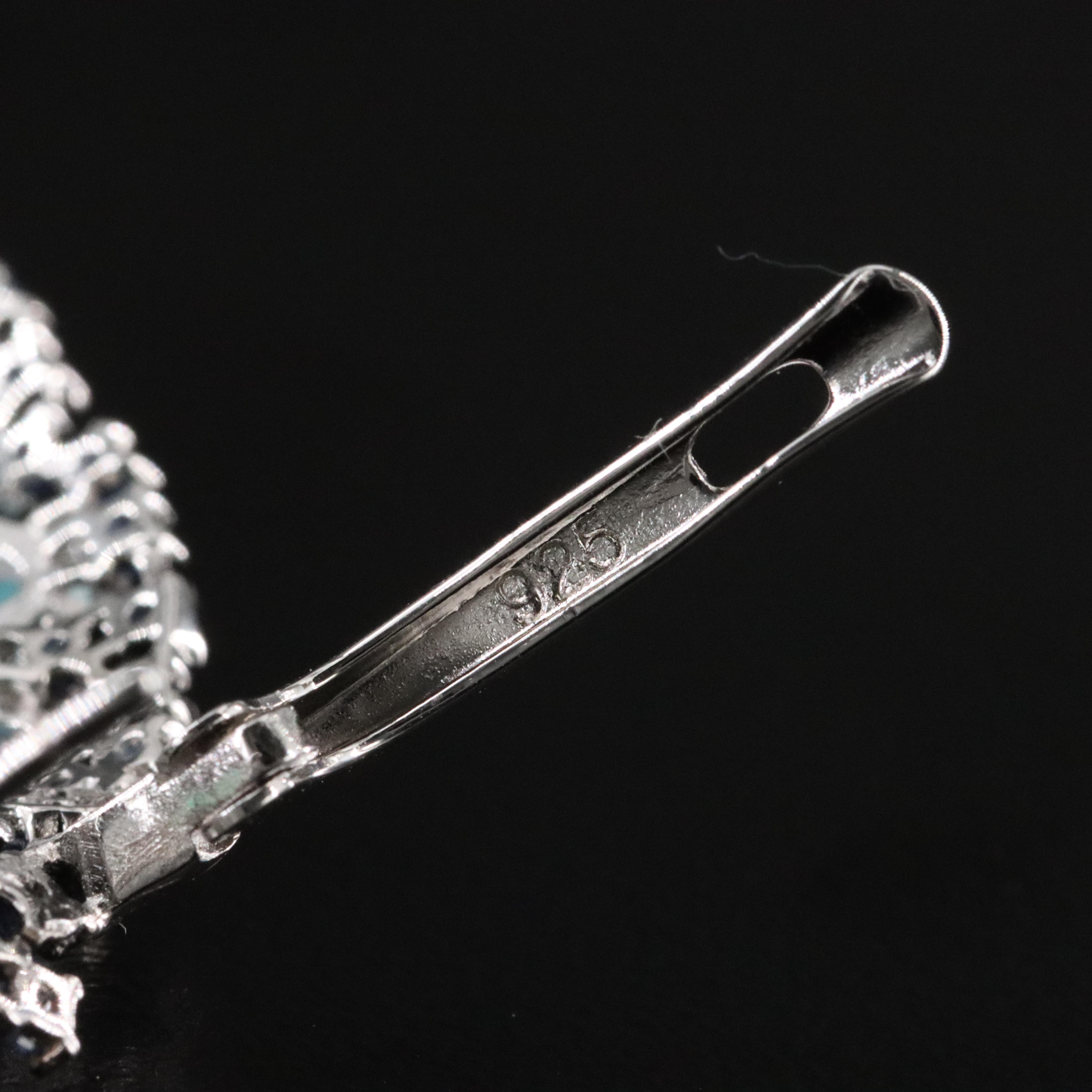 Sterling Opal and Sapphire Earrings