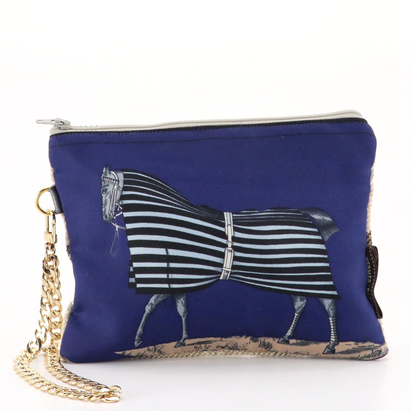 Vintage Luxe Up Hermès Scarf Wristlet Pouch