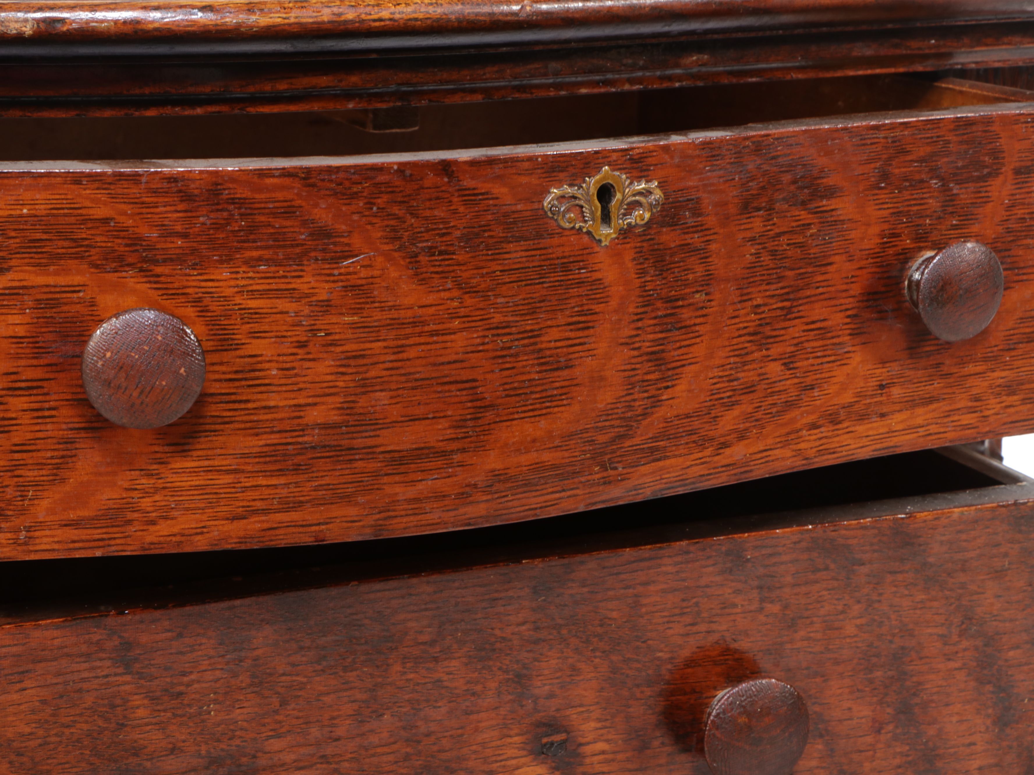Victorian Rococo Revival Tiger Oak Buffet, 19th Century