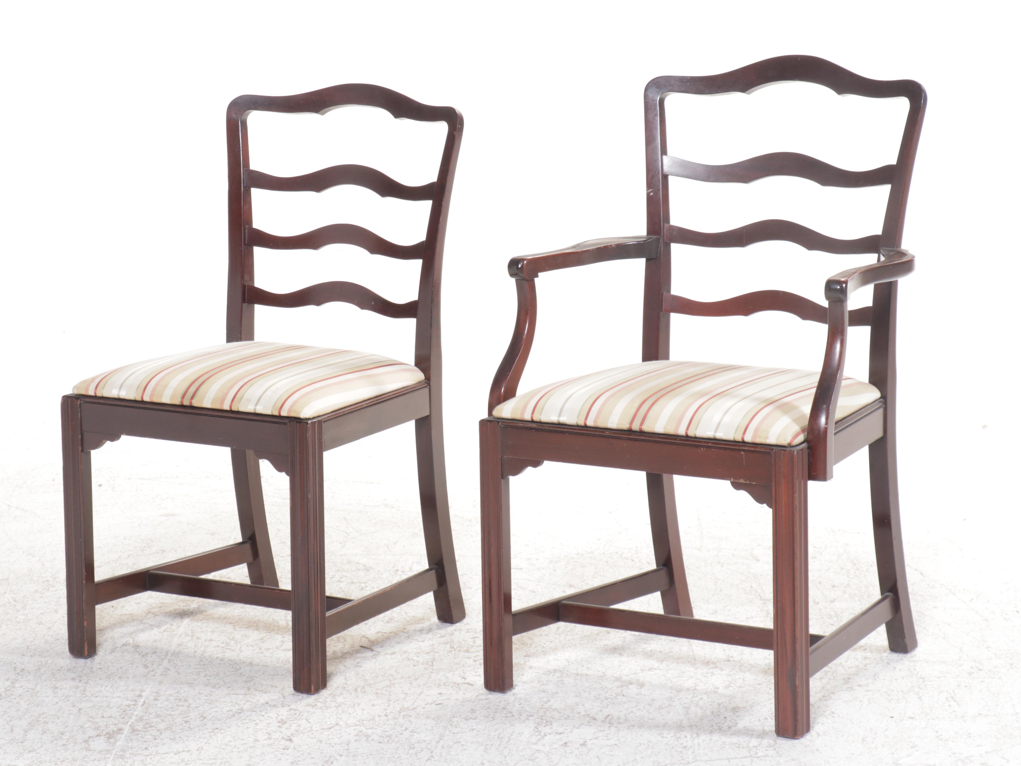 Drexel "New Travis Court" Mahogany Dining Table with Chippendale Style Chairs