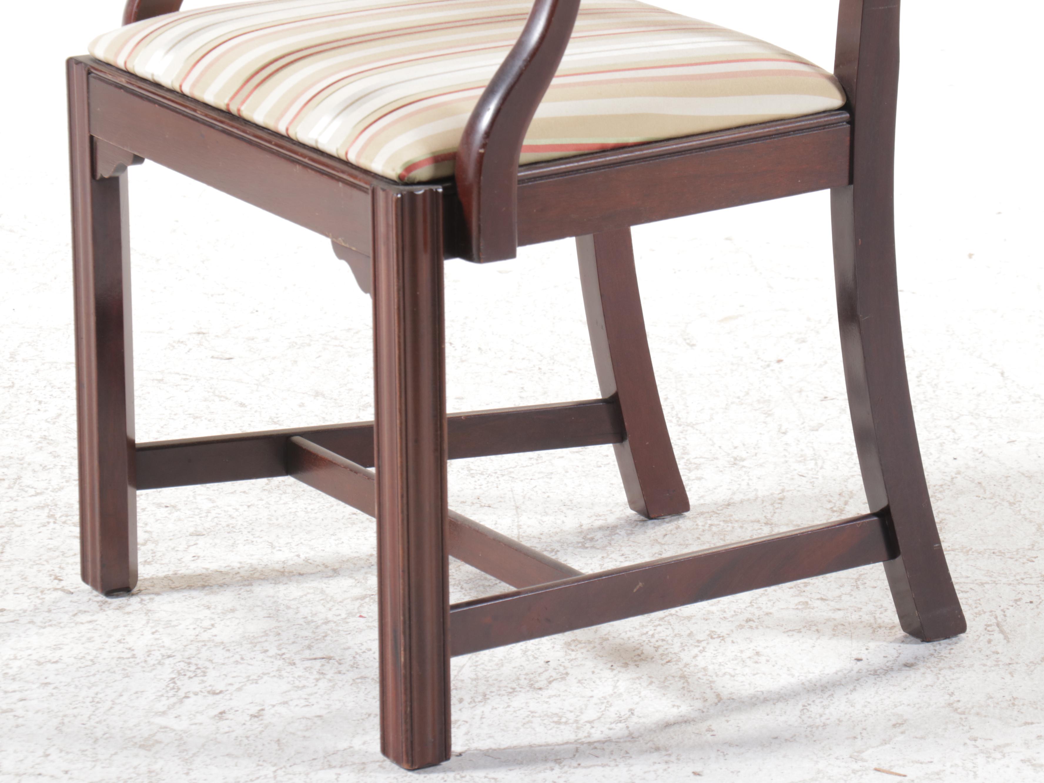 Drexel "New Travis Court" Mahogany Dining Table with Chippendale Style Chairs