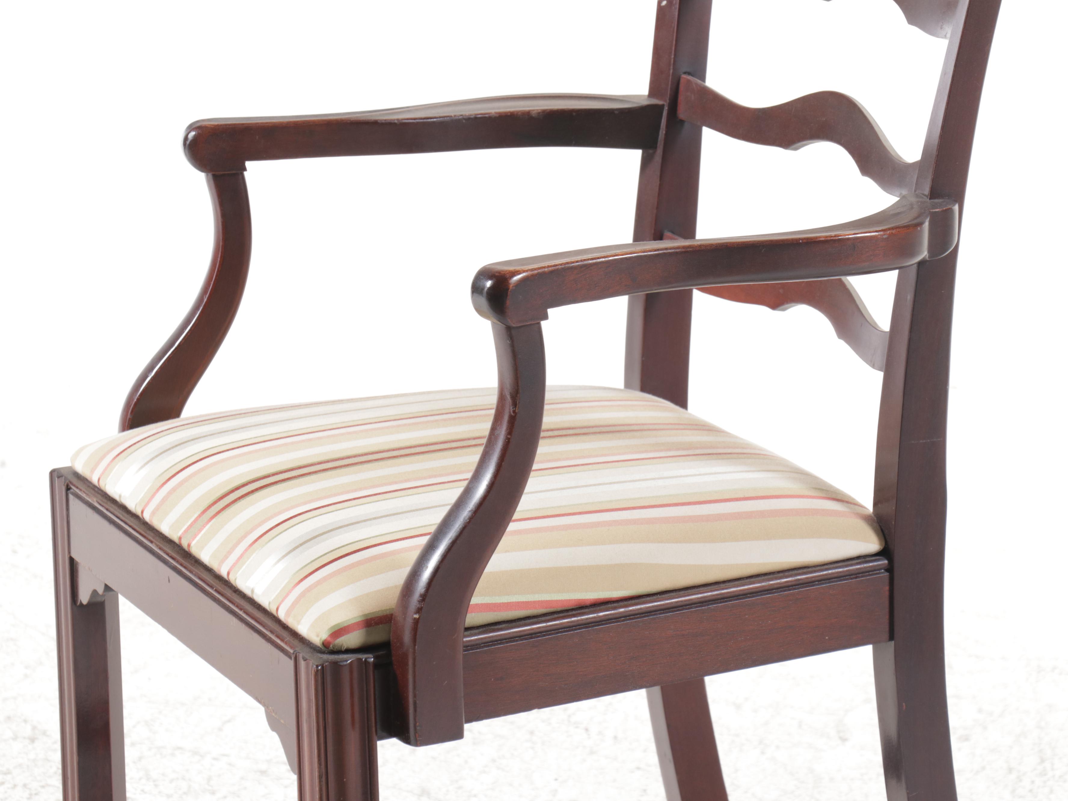 Drexel "New Travis Court" Mahogany Dining Table with Chippendale Style Chairs