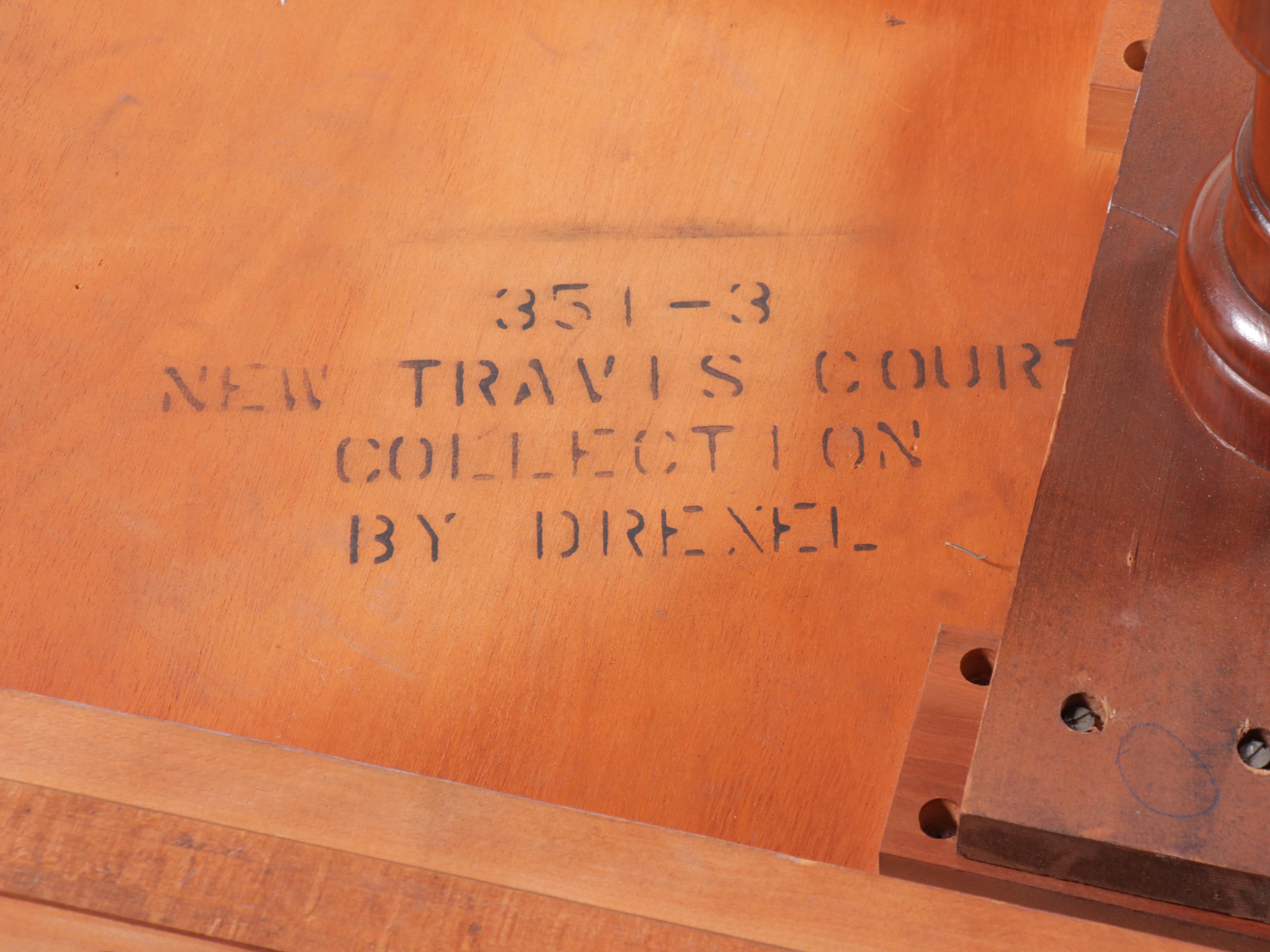 Drexel "New Travis Court" Mahogany Dining Table with Chippendale Style Chairs