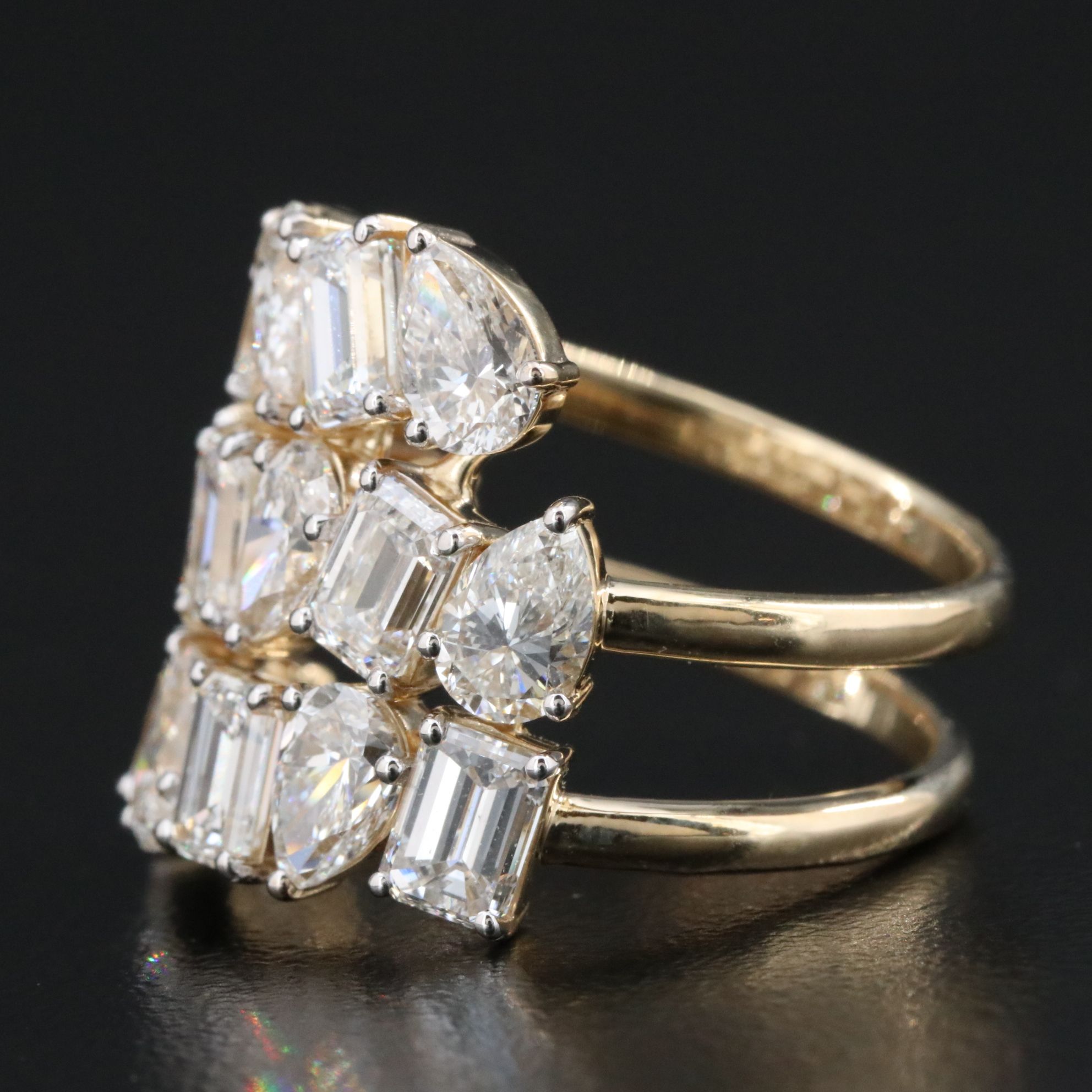 14K 6.14 CTW Lab Grown Diamond Row Ring