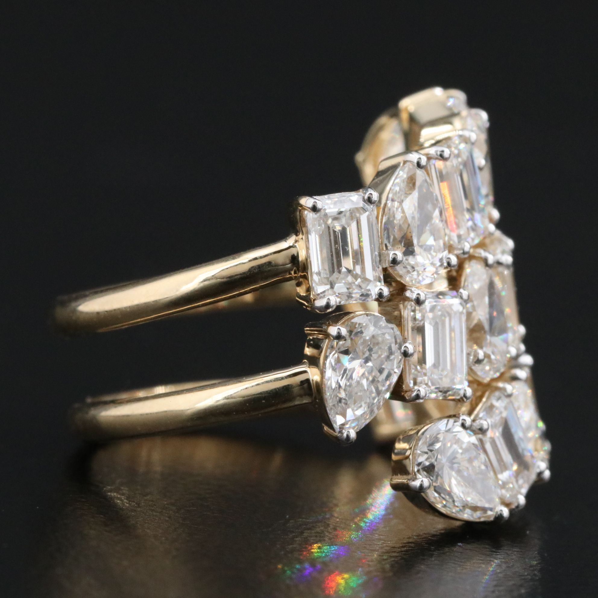 14K 6.14 CTW Lab Grown Diamond Row Ring