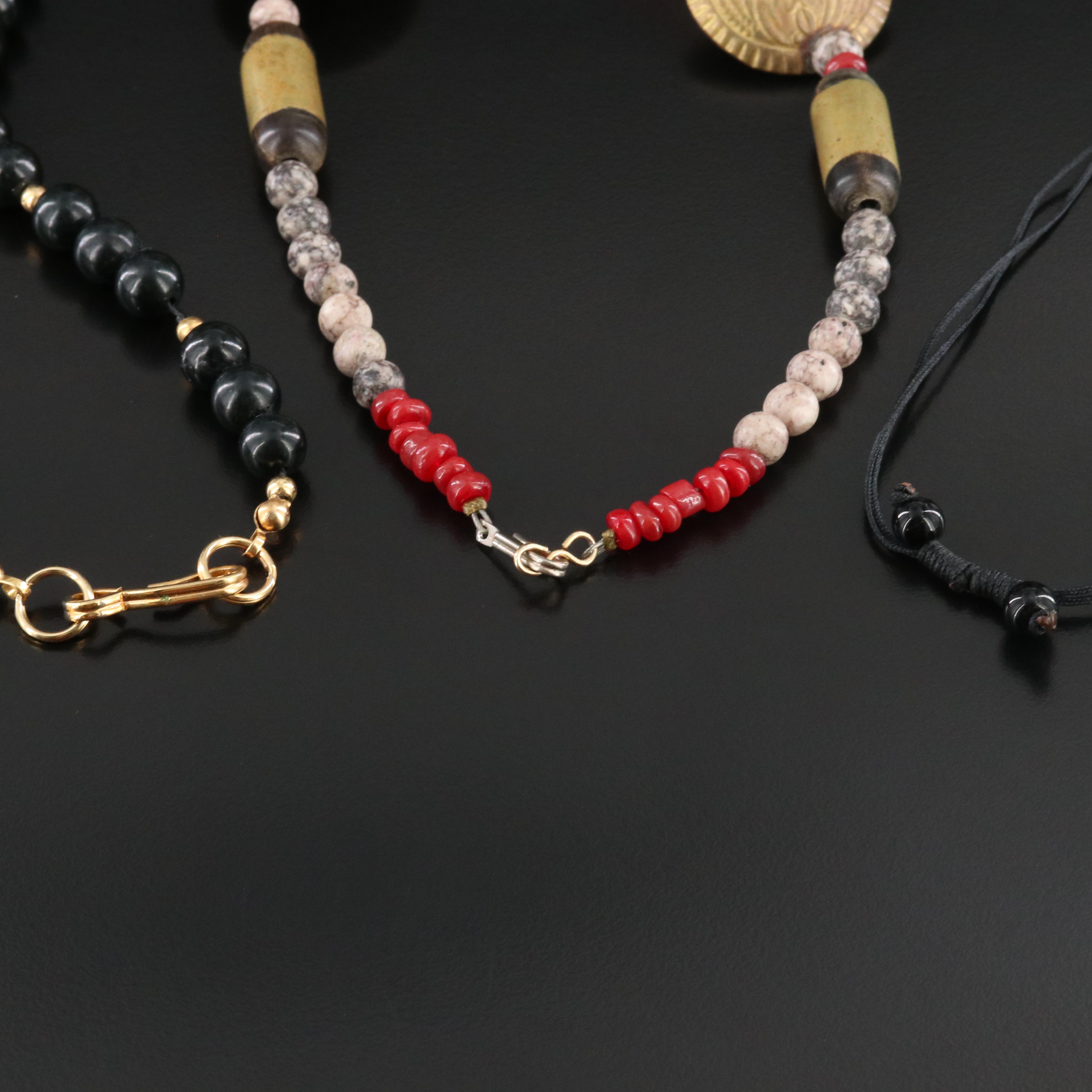 Asian Inspired Necklace Collection Featuring Jadeite, Horn and Bone