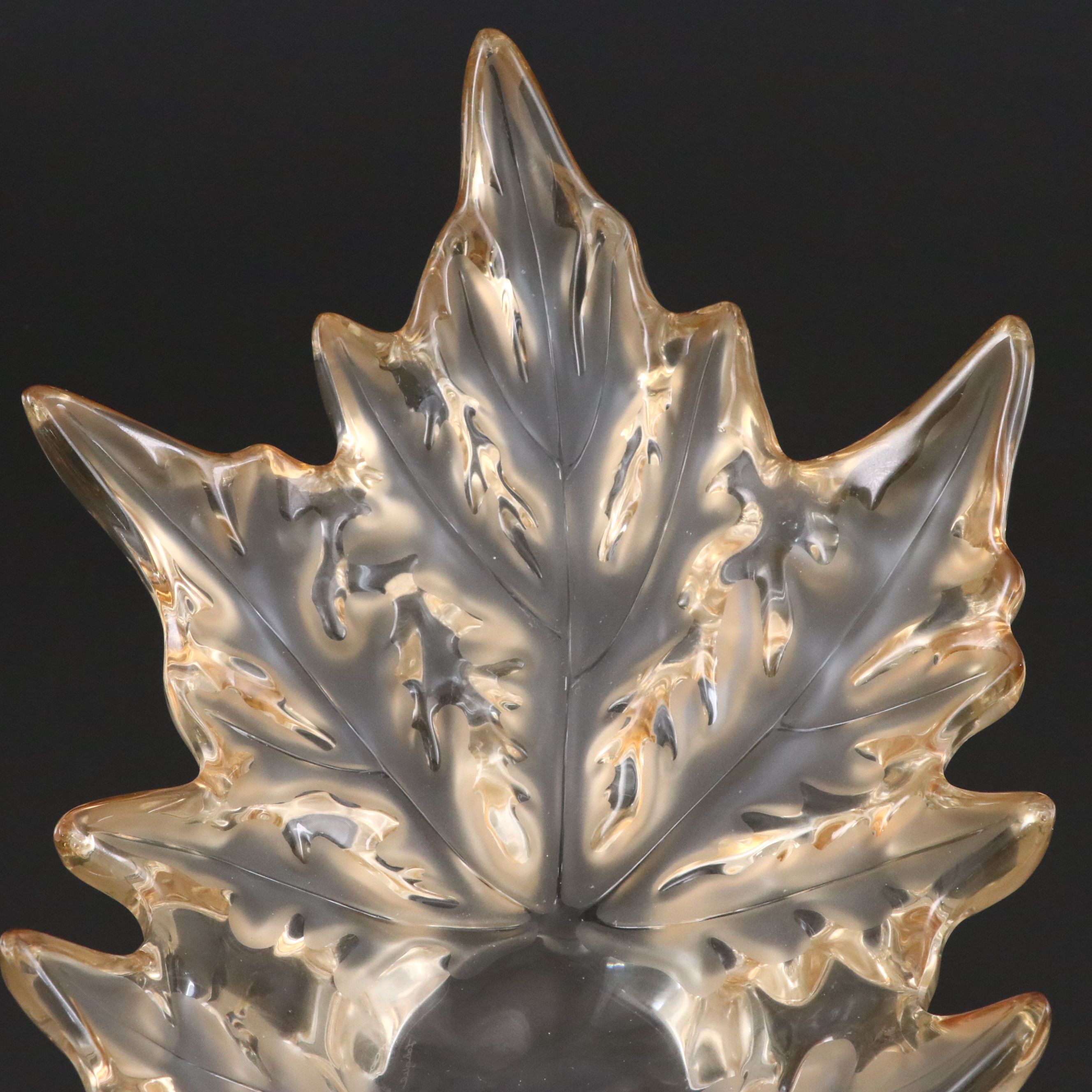 Lalique "Champs-Élysées" Gold Luster Frosted Crystal Bowl