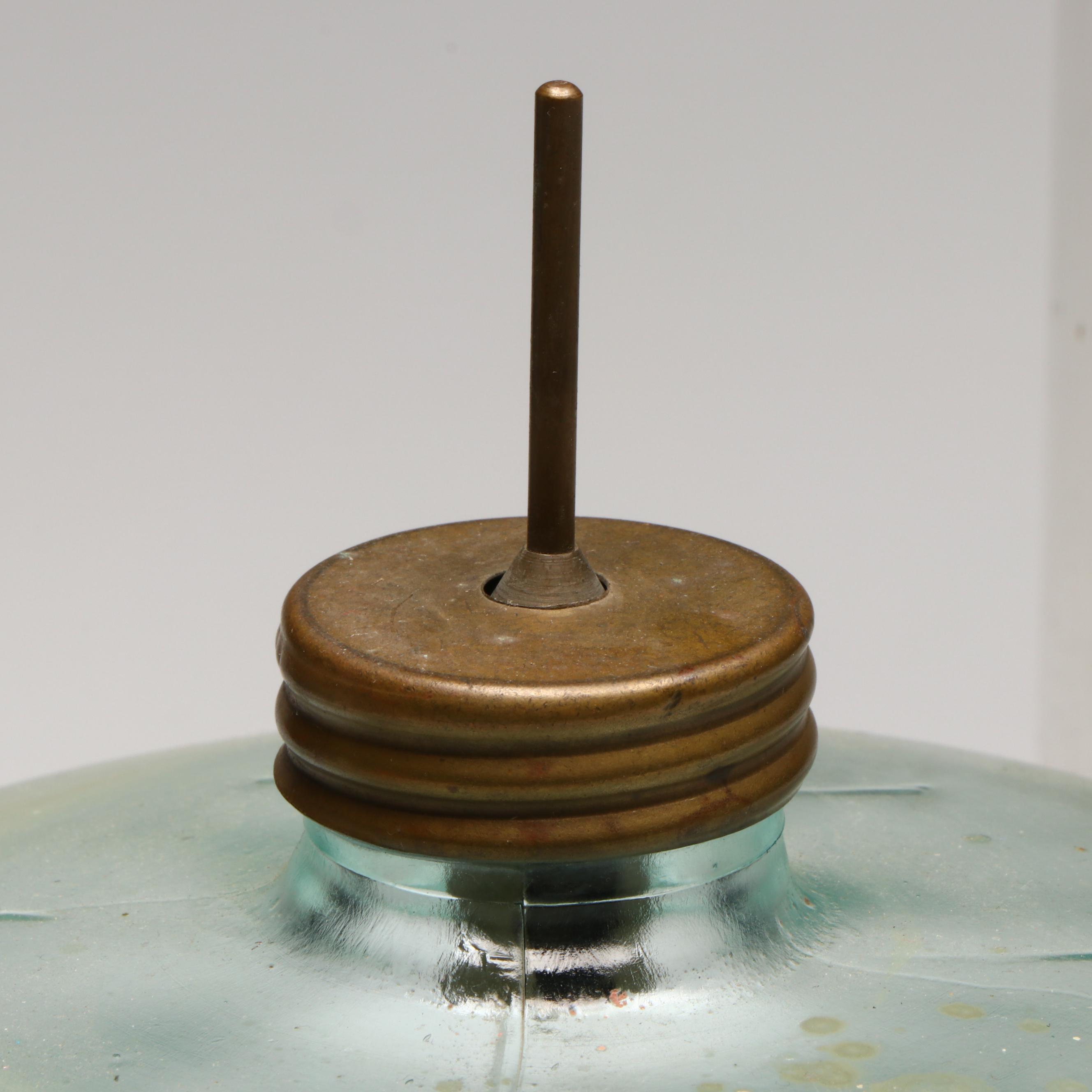 Glass Water Cooling Jug and Kerosene Dispenser Bottle, Early to Mid-20th Century