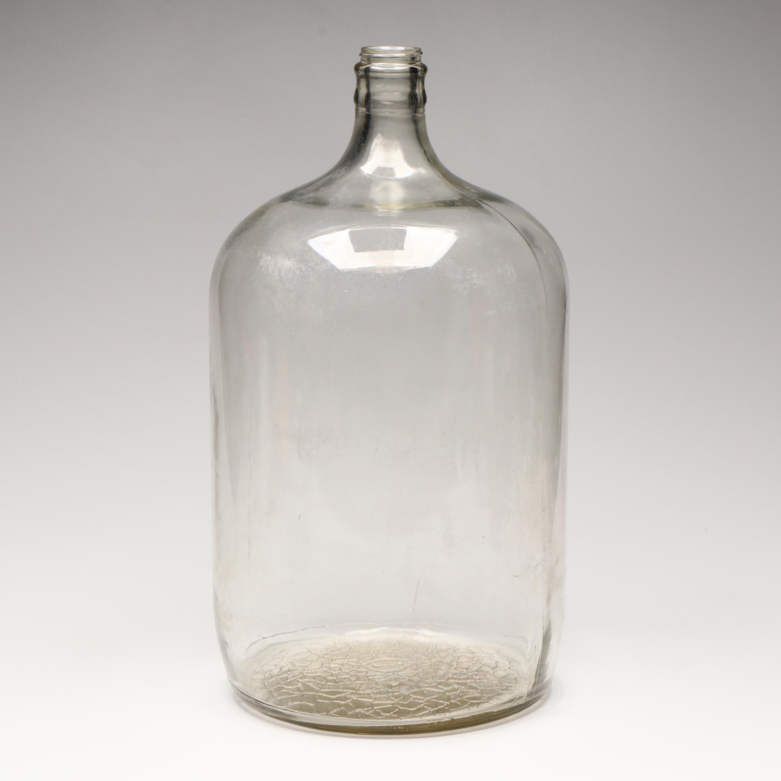 Glass Water Cooling Jug and Kerosene Dispenser Bottle, Early to Mid-20th Century