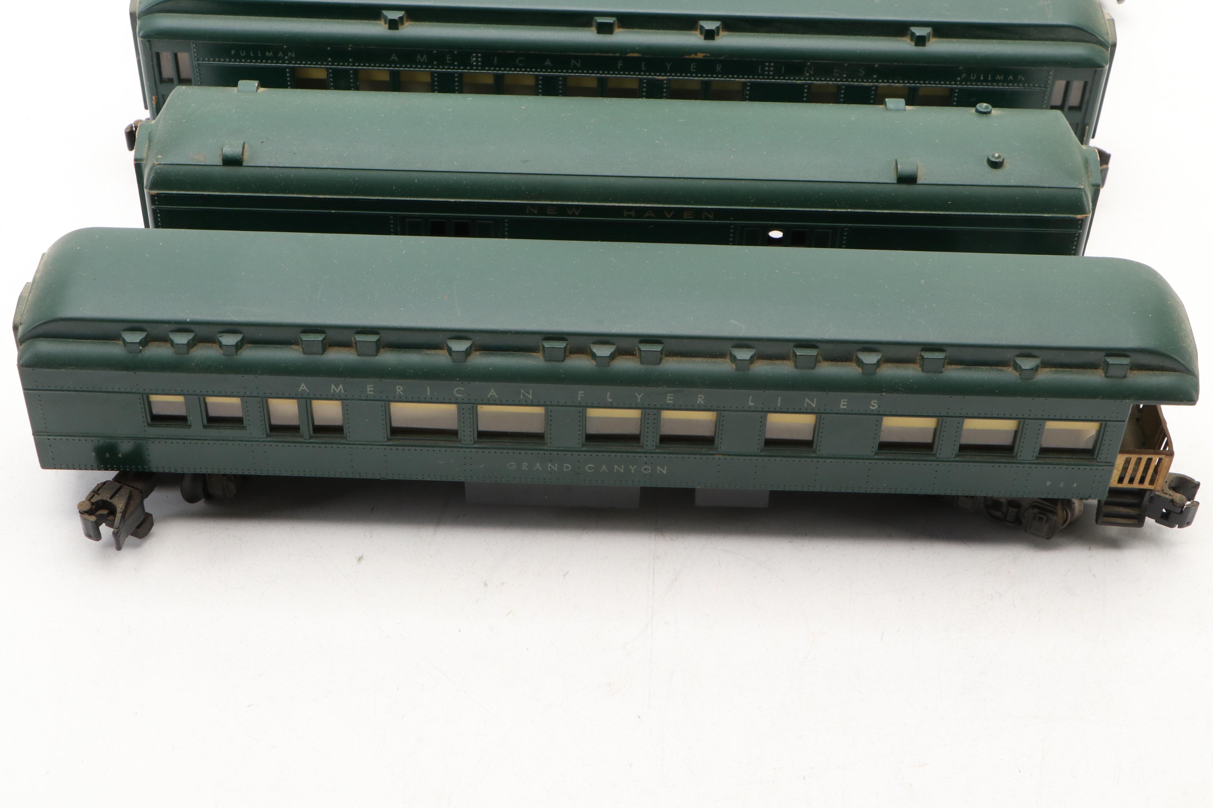 American Flyer S-Gauge Steam Locomotive, Coach Cars, Tracks and Water Tower