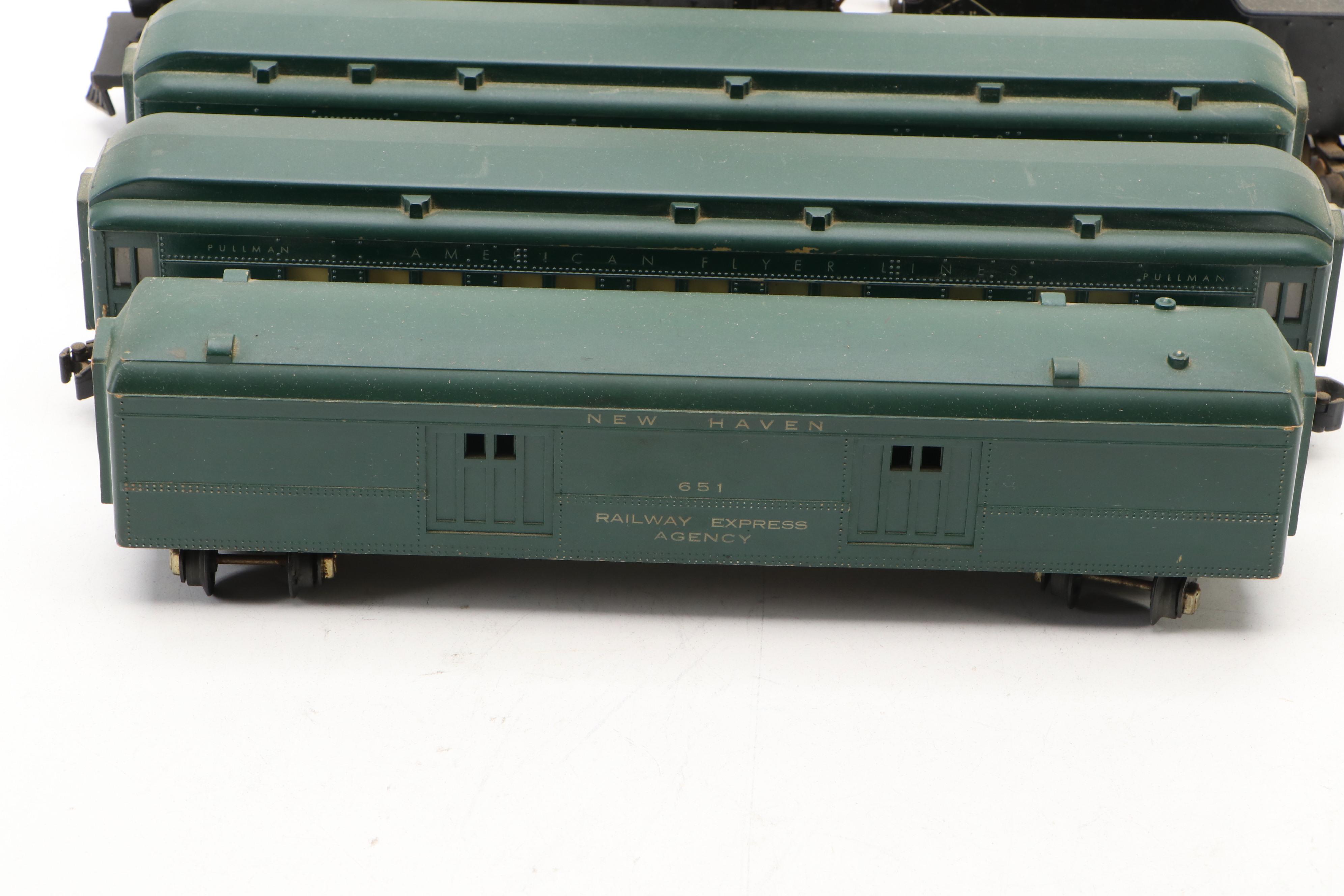 American Flyer S-Gauge Steam Locomotive, Coach Cars, Tracks and Water Tower