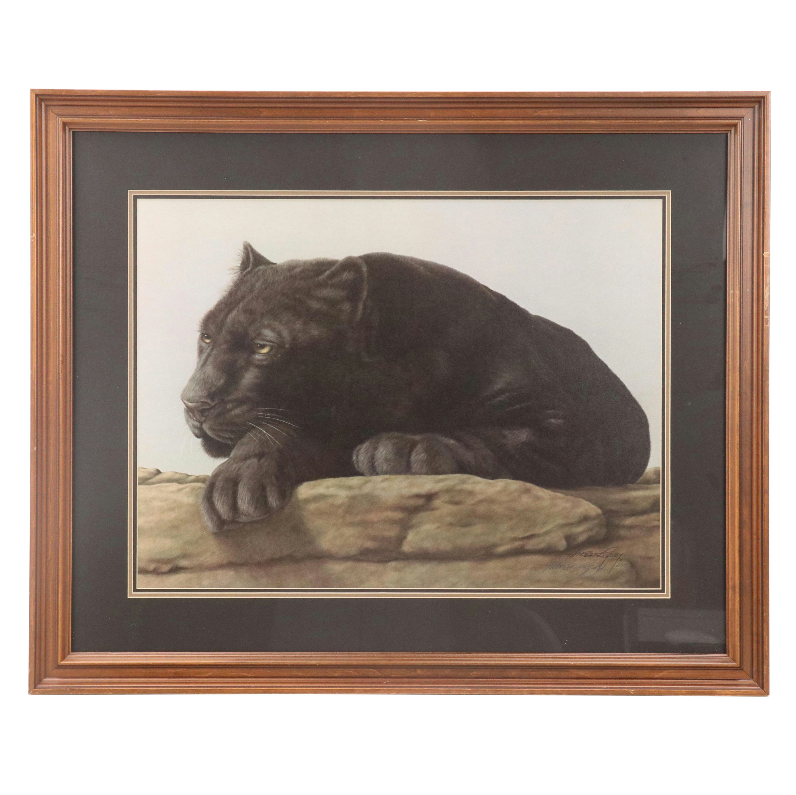 Harold Rigsby Offset Lithograph "Black Leopard"