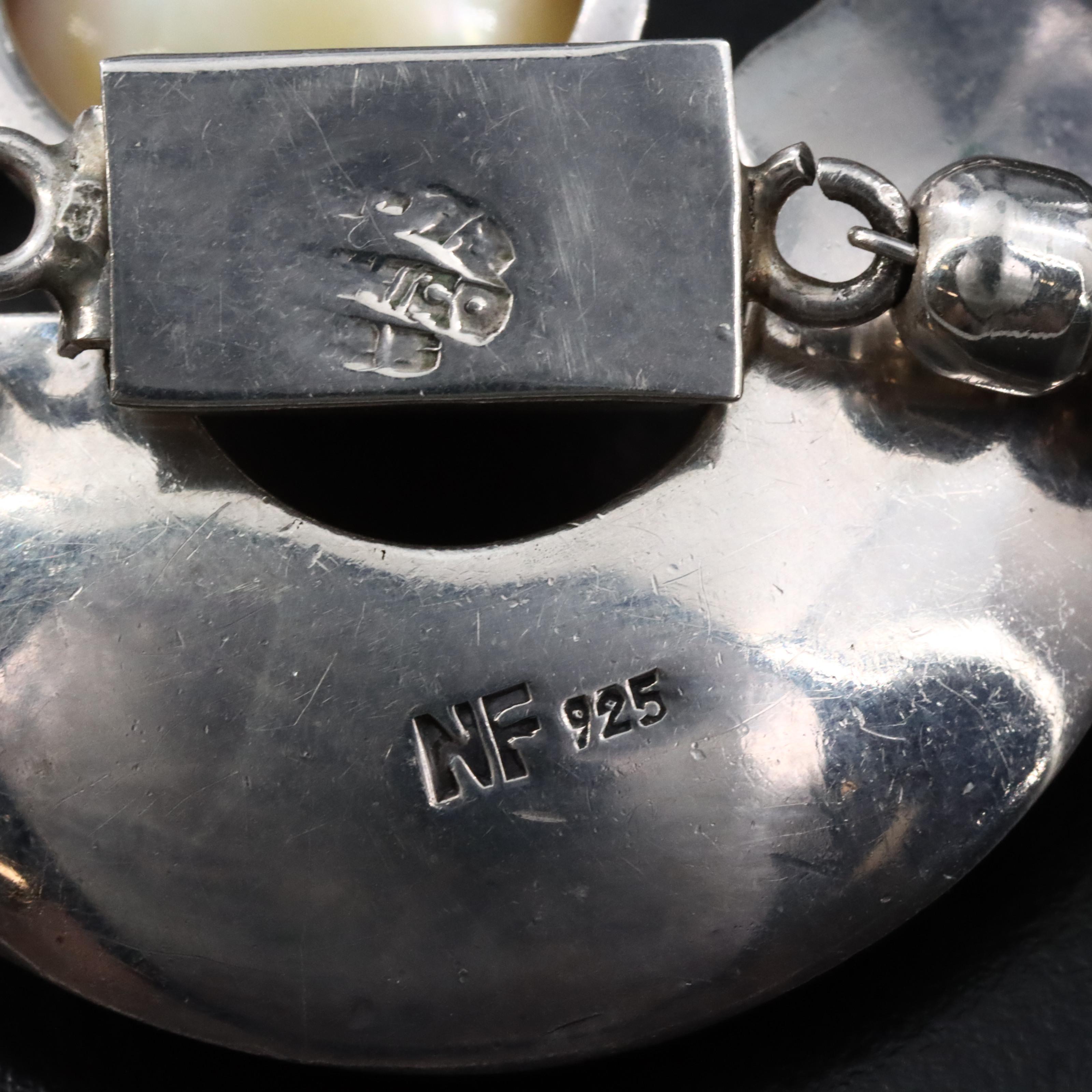 Sterling Mabé Pearl Necklace