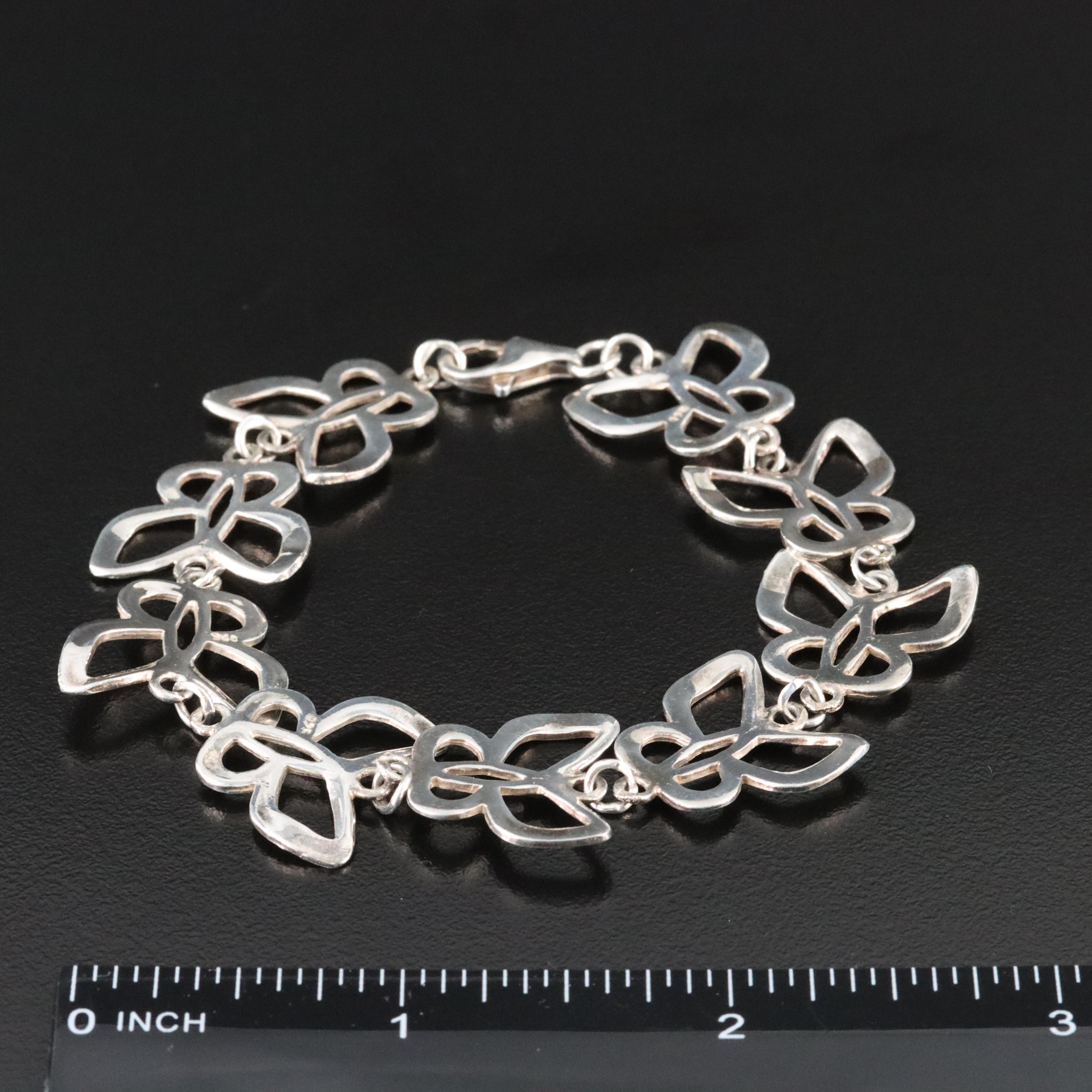 Sterling Butterfly Link Bracelet