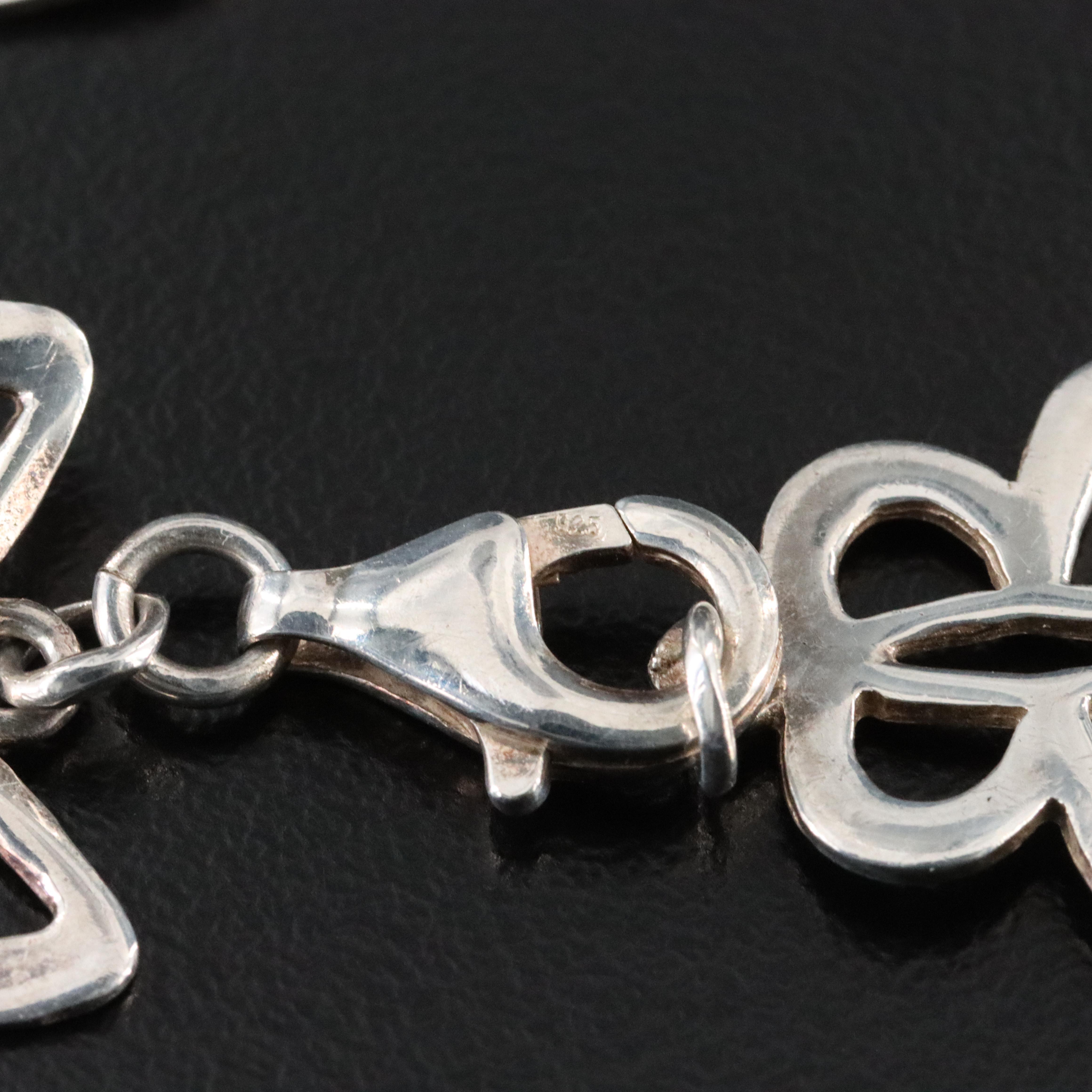 Sterling Butterfly Link Bracelet