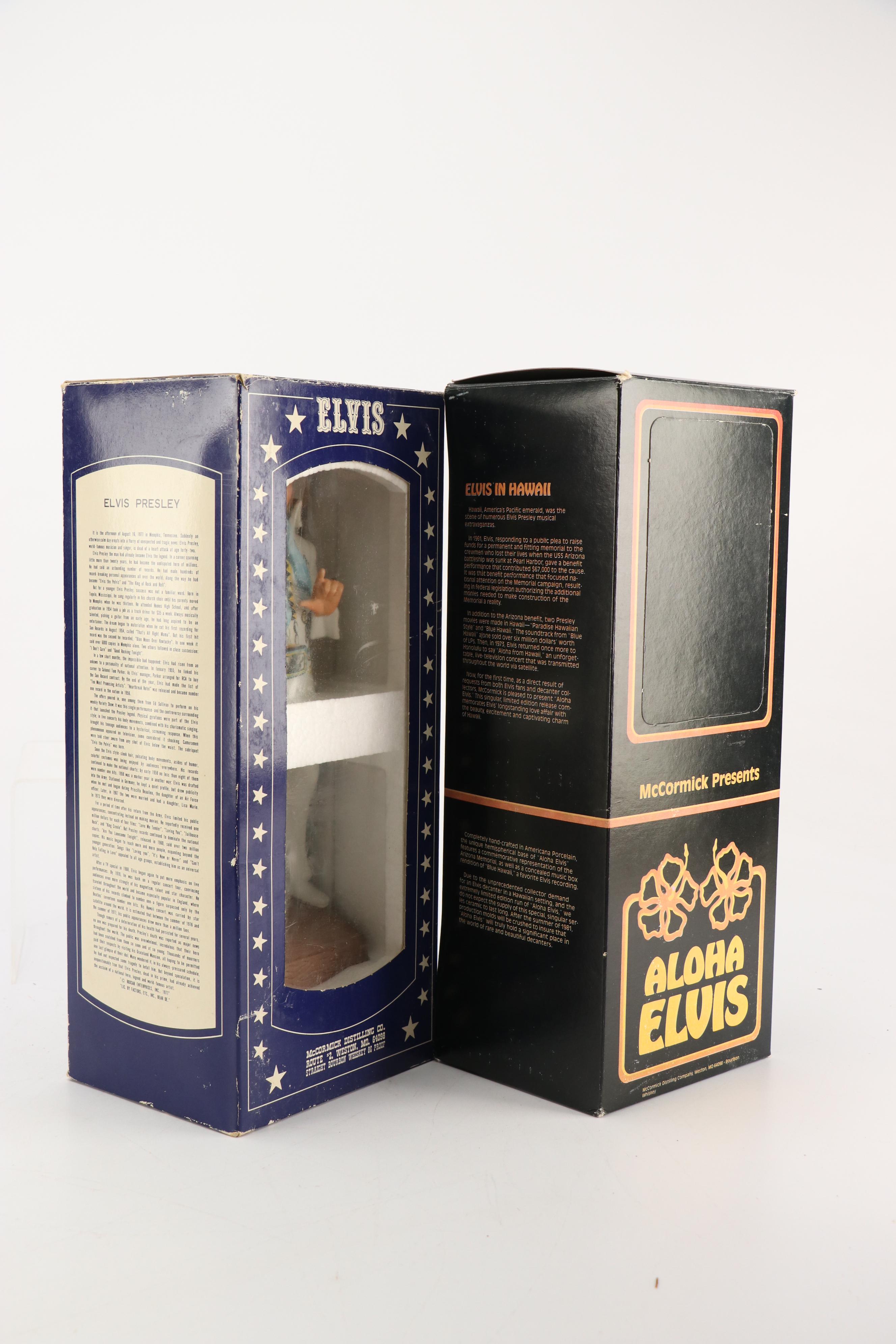 McCormick Elvis Presley Decanters with Collectors Plates and Other Décor